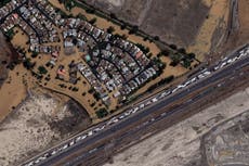 Aerial images show rivers of mud in Palm Springs resort town following Tropical Storm Hilary