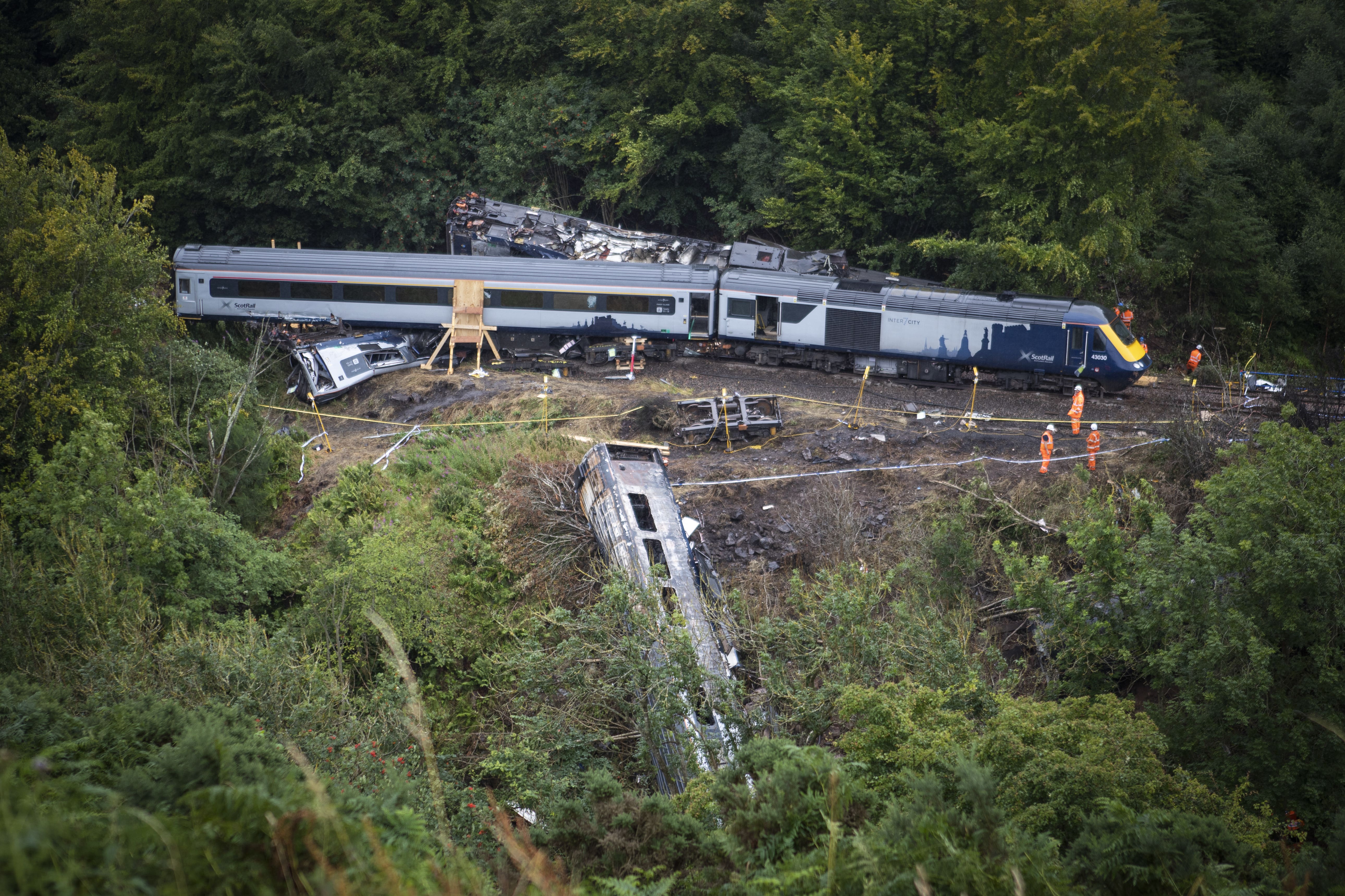 The train derailed in August 2020 (PA)