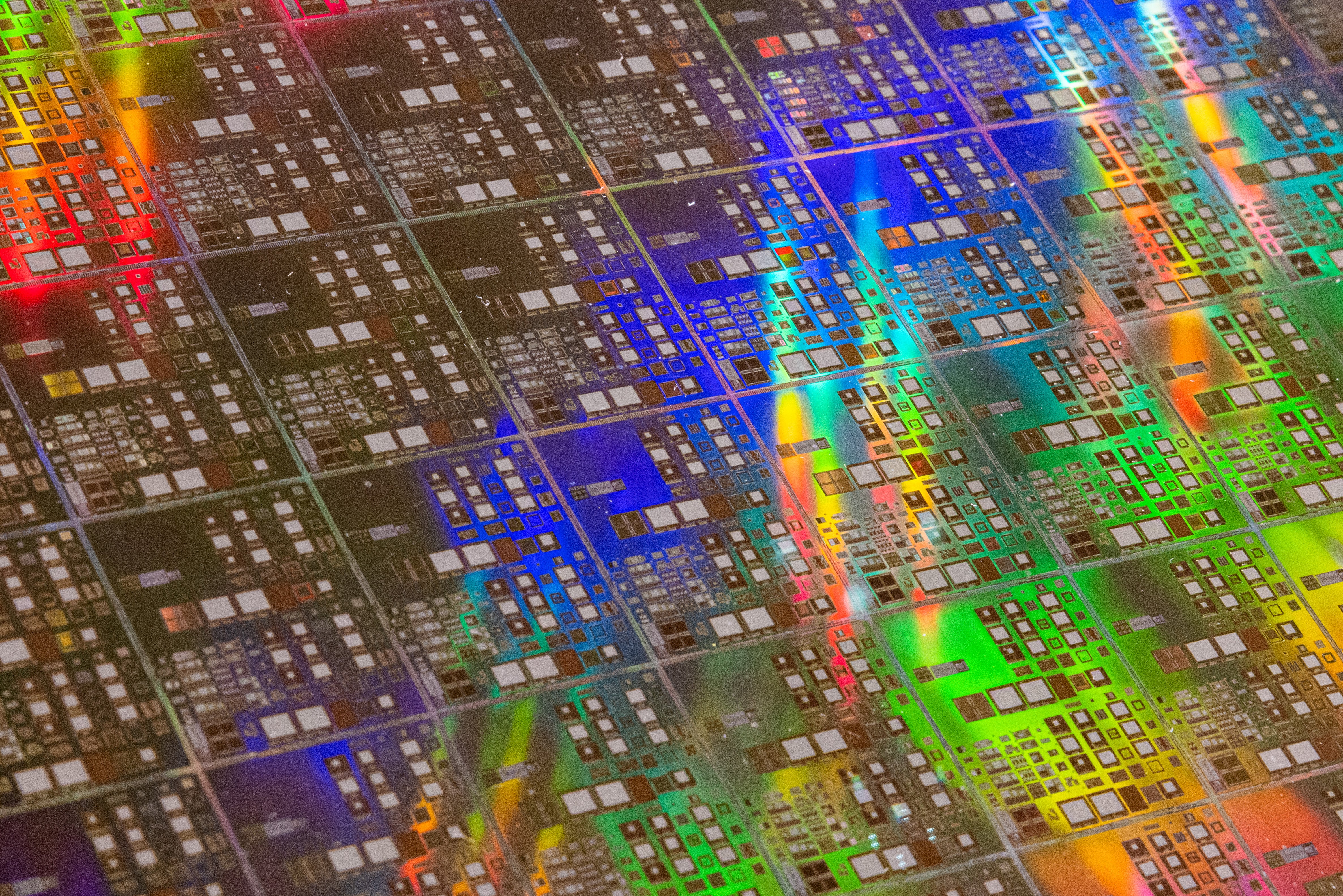 A closeup of a silicon wafer on display at Taiwan Semiconductor Research Institution on 16 September, 2022 in Hsinchu, Taiwan