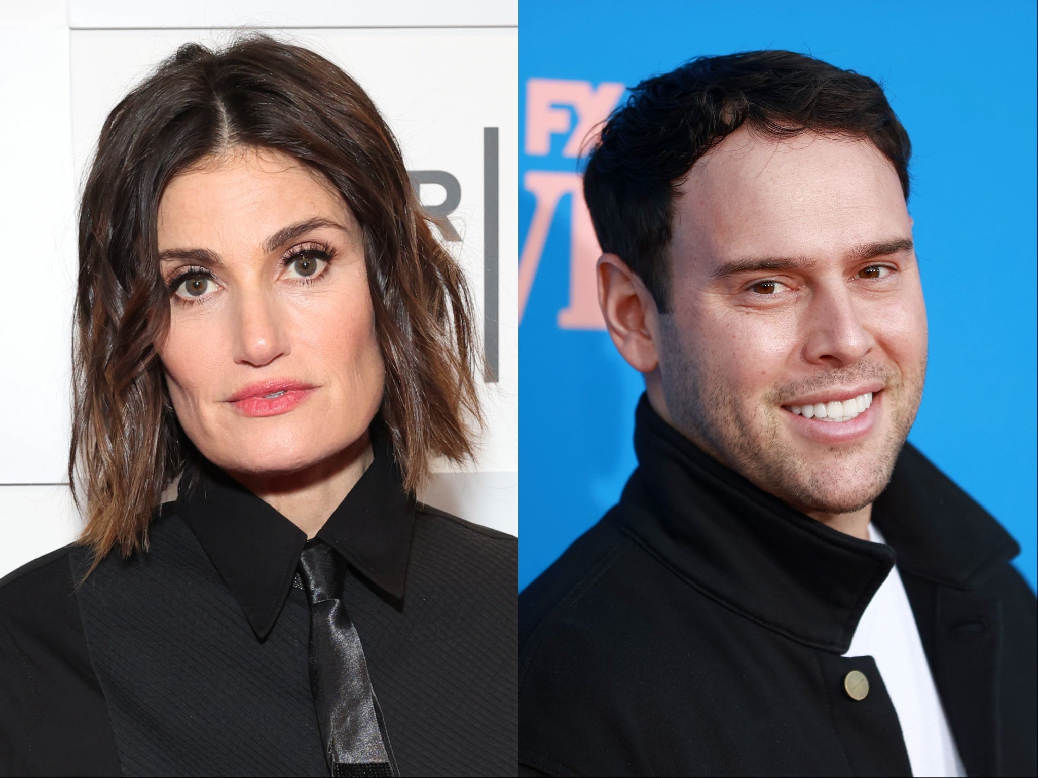 Idina Menzel (left) and Scooter Braun