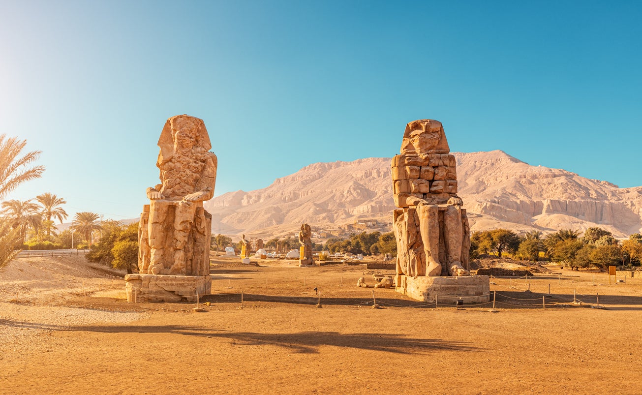 The Colossi of Memnon near Luxor, Egypt