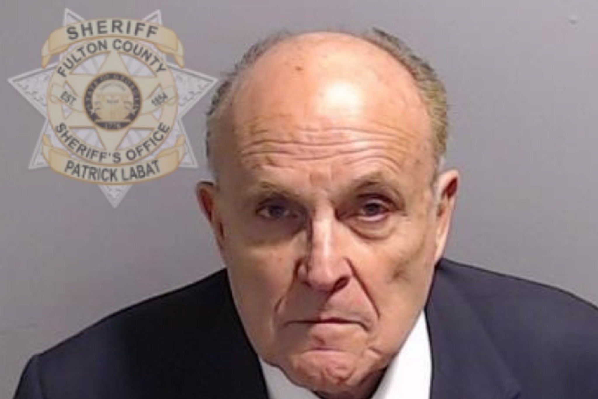 Rudy Giuliani pictured in mugshot