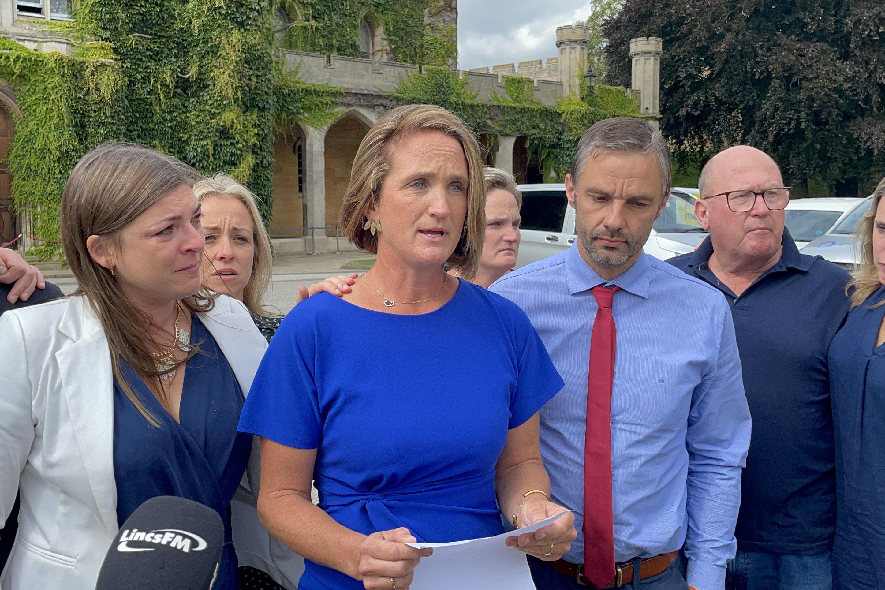 Sarah Moulds speaks outside Lincoln Crown Court after being cleared of causing a protected animal, a pony named Bruce Almighty, unnecessary suffering (Callum Parke/PA)