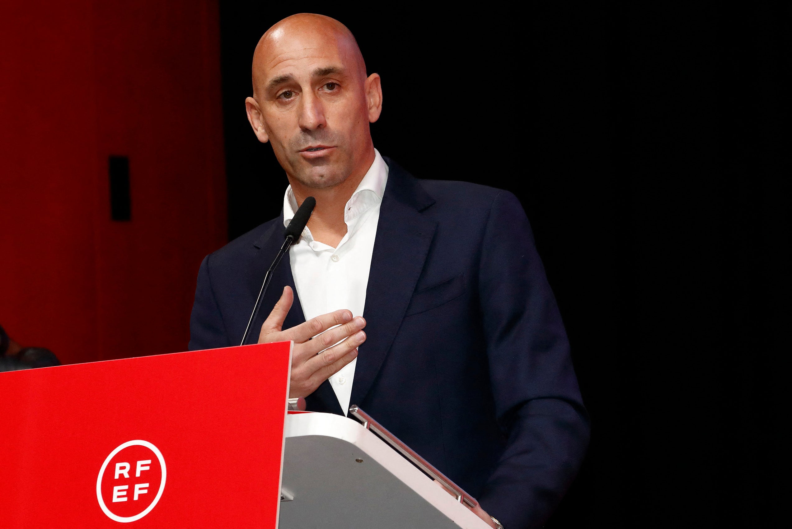 Rubiales at his press conference on Friday