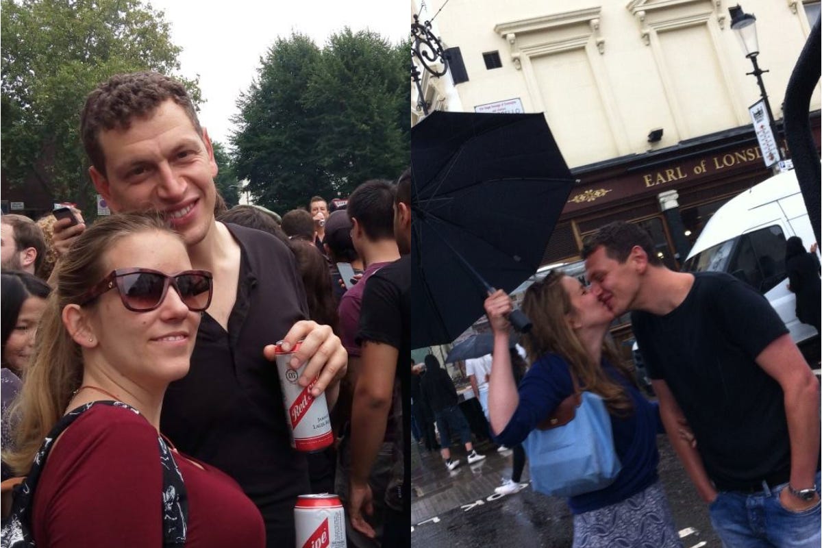 Bernadine Brocker Wieder met her husband Theo at the Notting Hill Carnival in 2011 (Bernadine Brocker Wieder/PA)