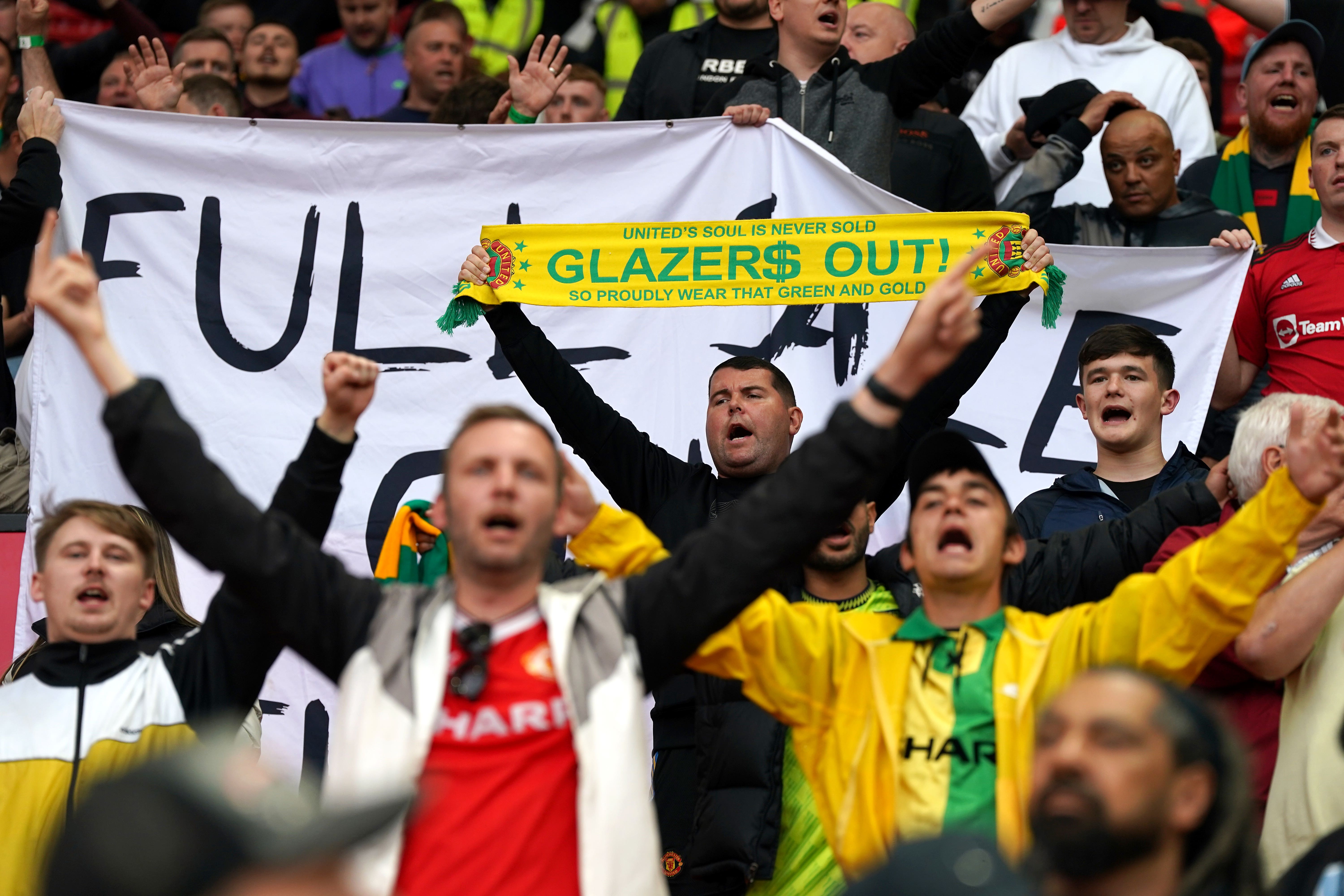 Manchester United fans protest against the ownership of the club (Nick Potts/PA)