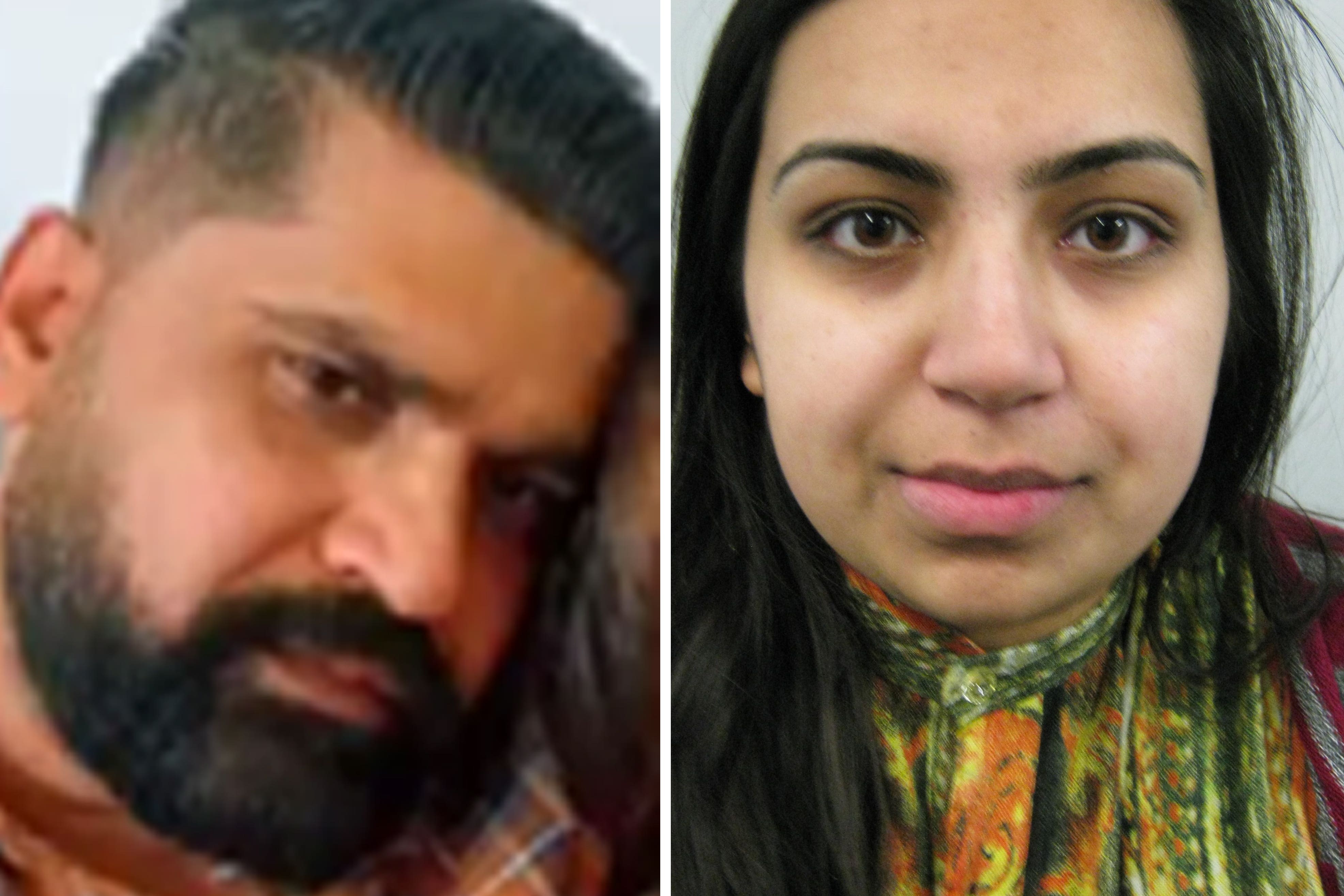 Urfan Sharif, left, and Beinash Batool are wanted for questioning