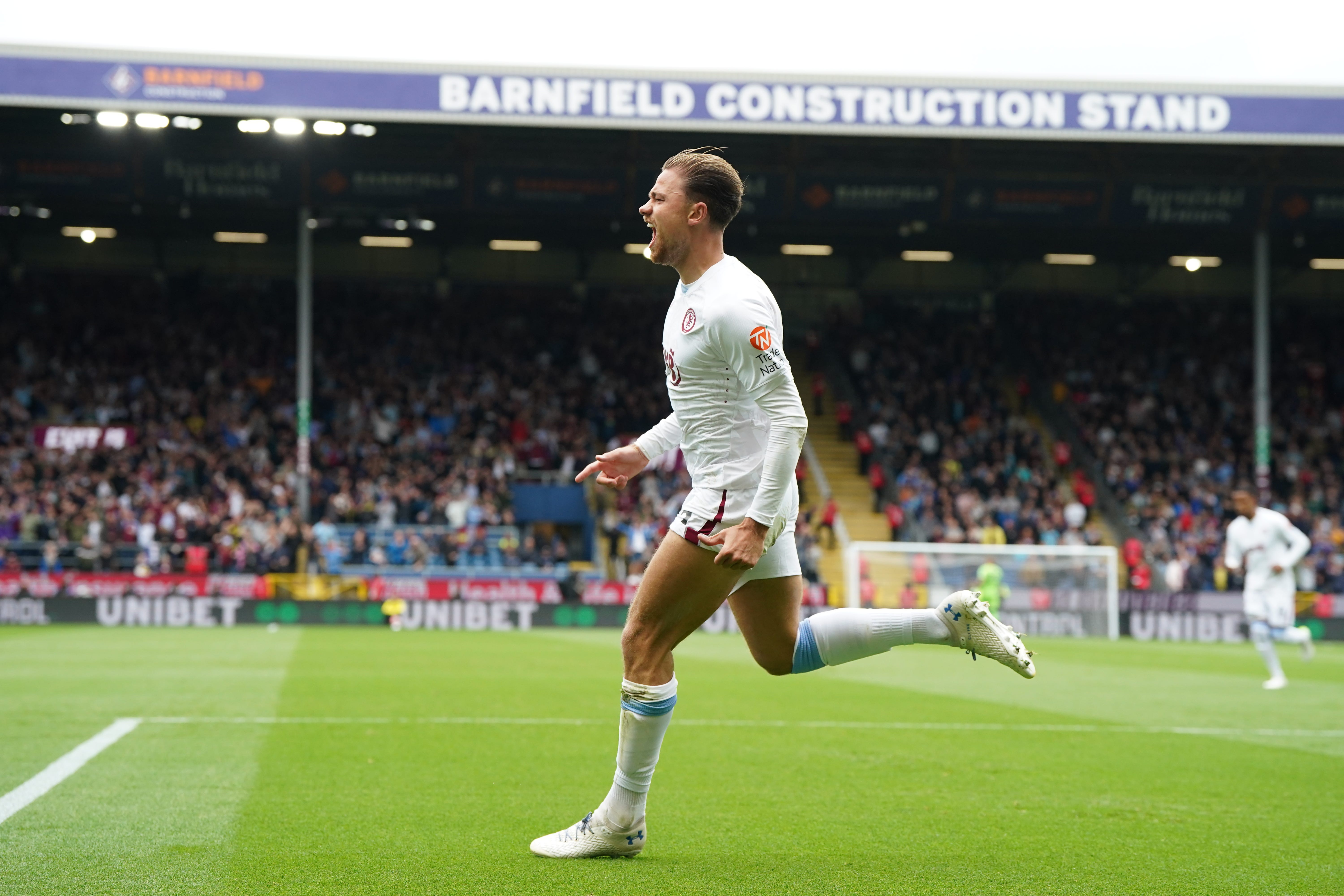 Matty Cash scored twice during Aston Villa’s victory at Burnley (Nick Potts/PA)