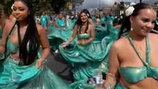 Dancers dazzle as Notting Hill Carnival floats parade through London