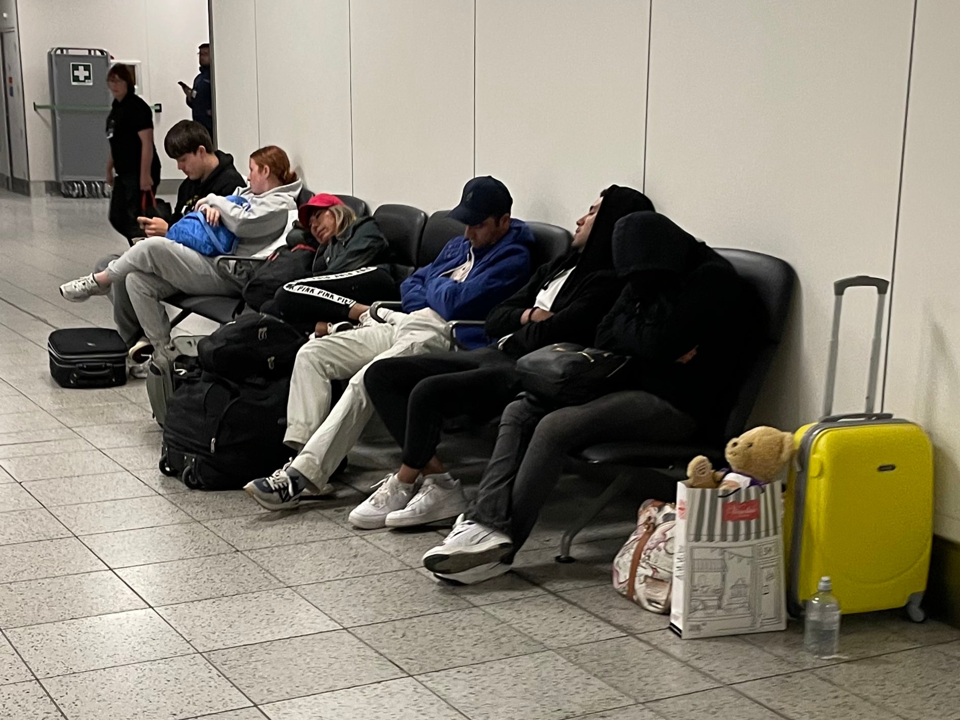 Night stop: passengers at the South Terminal at London Gatwick airport