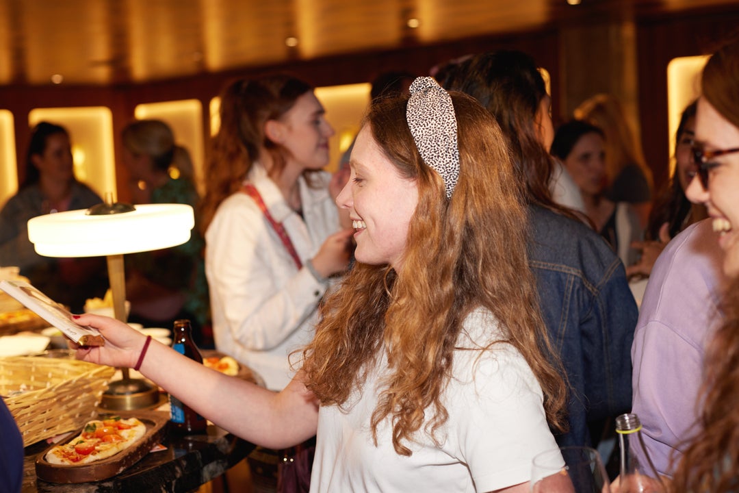 Over welcome drinks, canapes and chocolate, guests mingled with like-minded individuals seeking to empower others