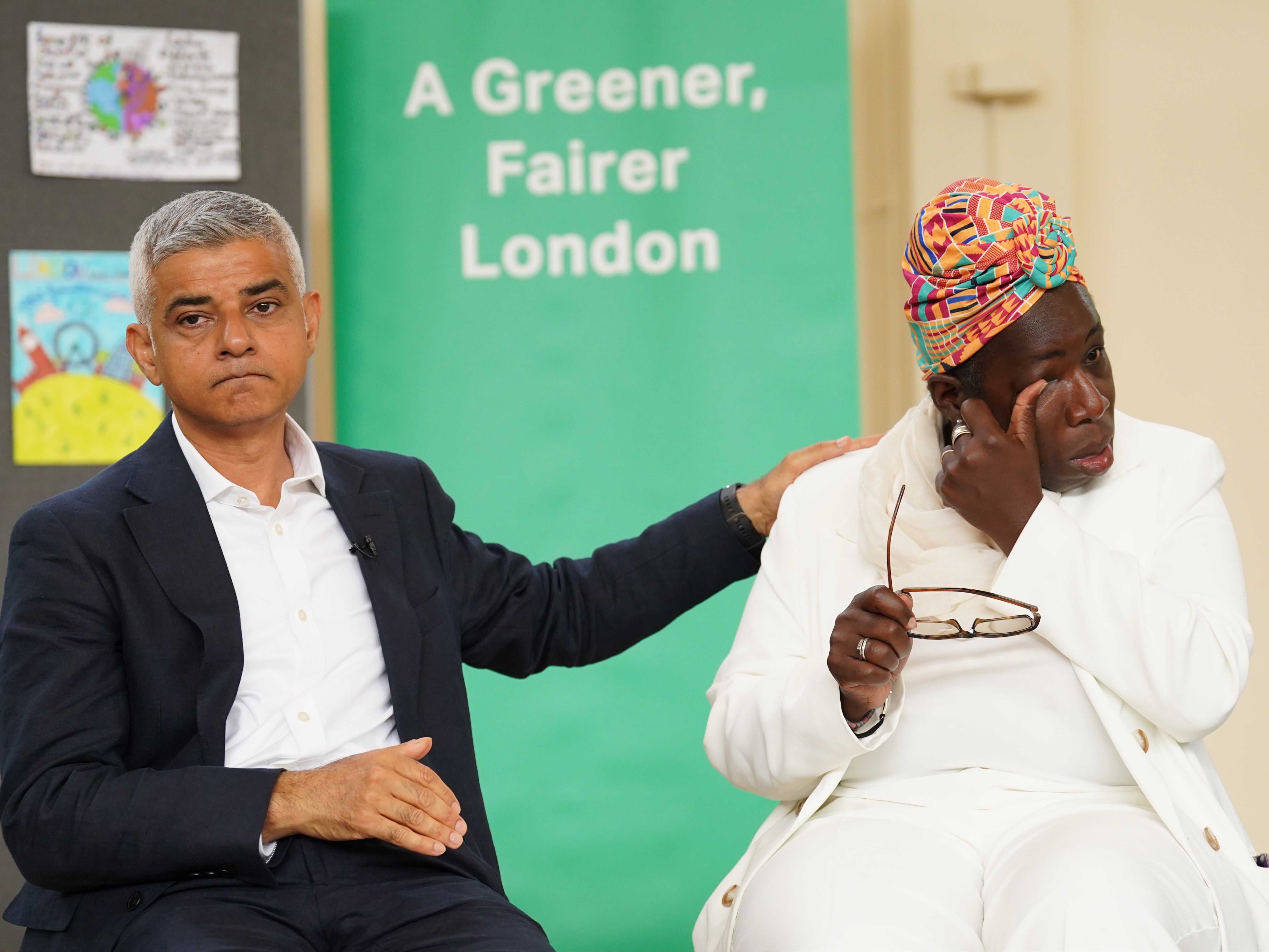 Sadiq Khan with Rosamund Adoo-Kissi-Debrah, whose daughter Ella died from a fatal asthma attack