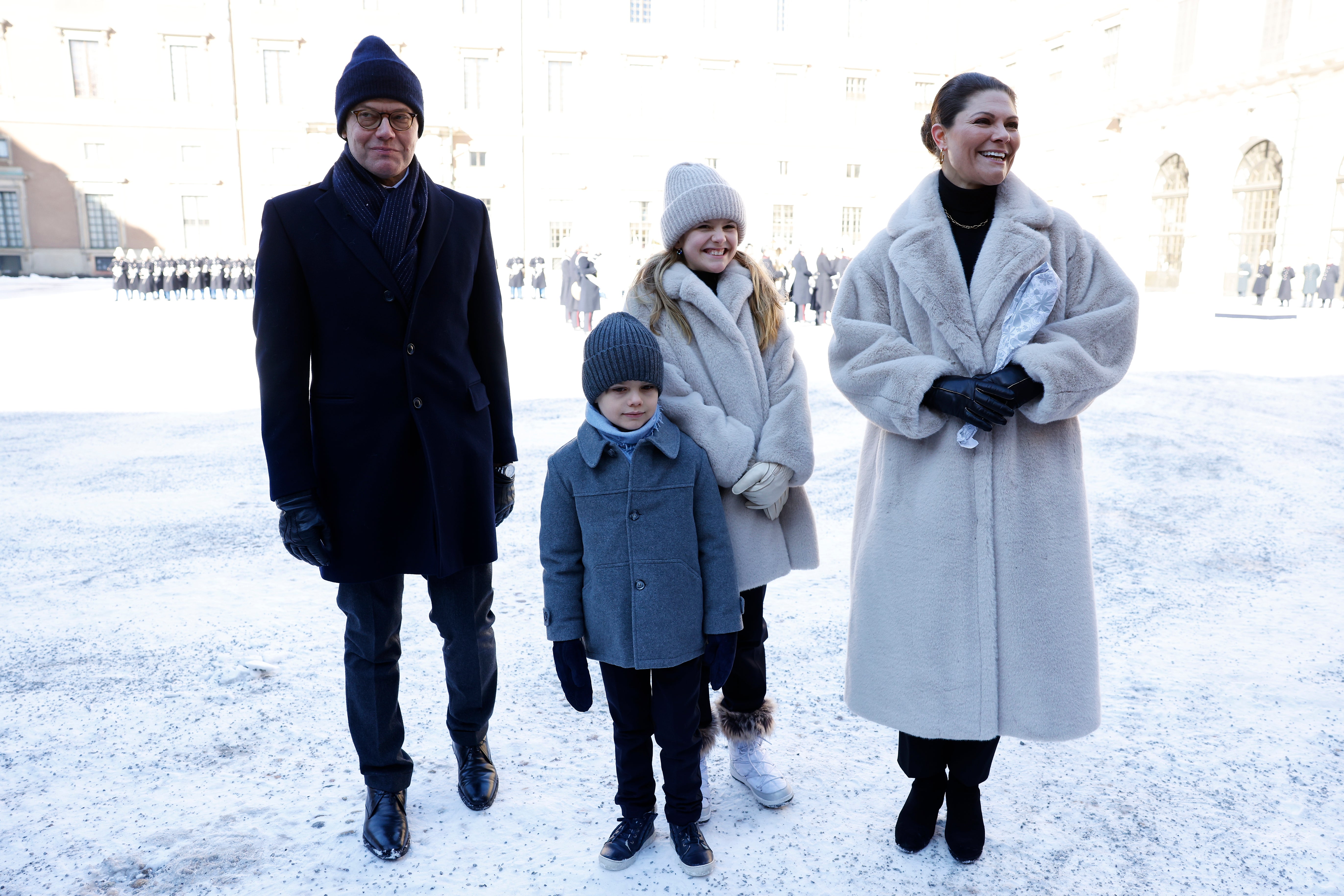 Crown Princess Victoria of Sweden, Princess Estelle, Prince Oscar and Prince Daniel attend the Crown Princess' name day 2023