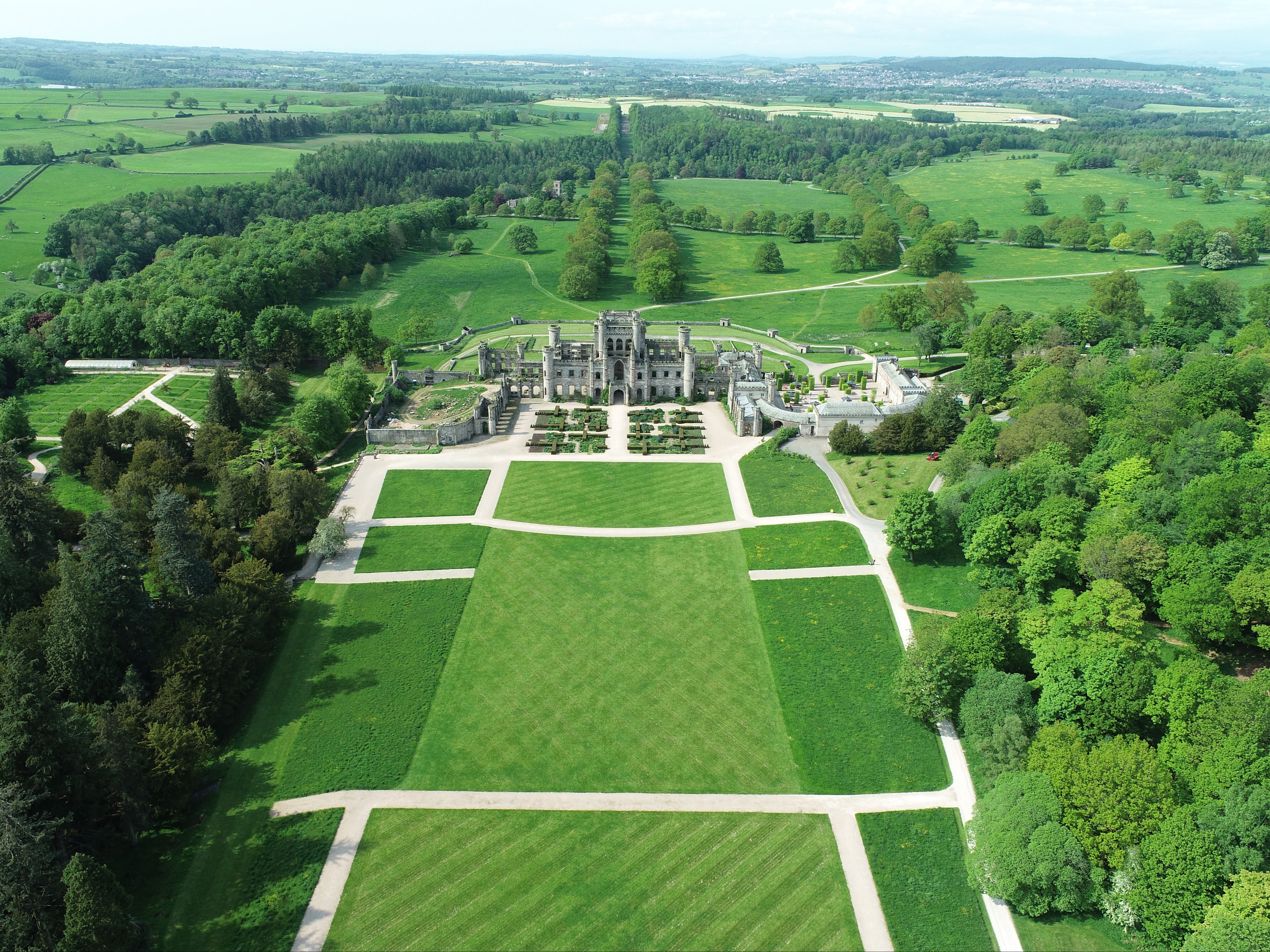 The impressive grounds of Lowther Castle