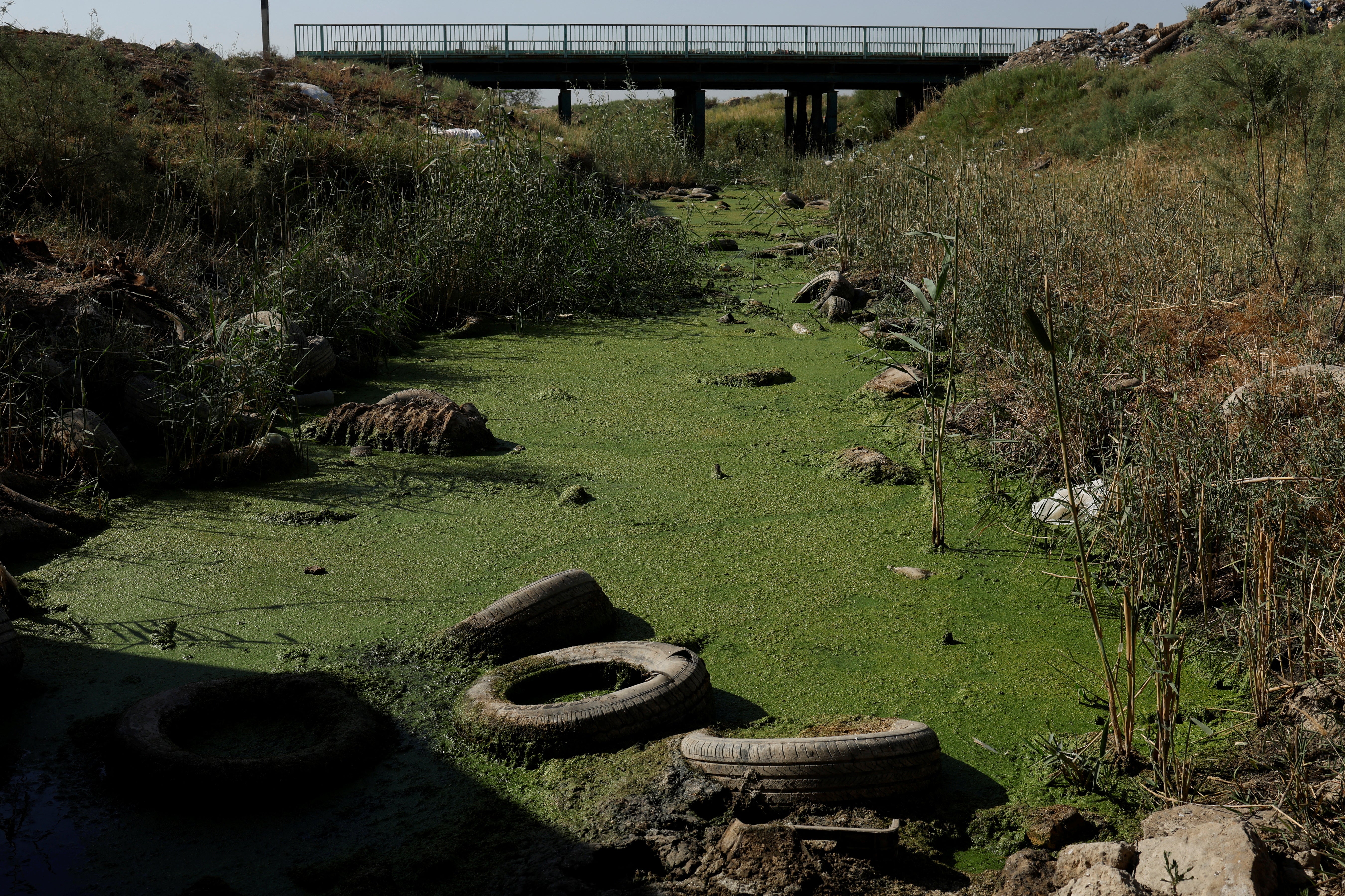 The dry riverbed of the Al-Shallal River