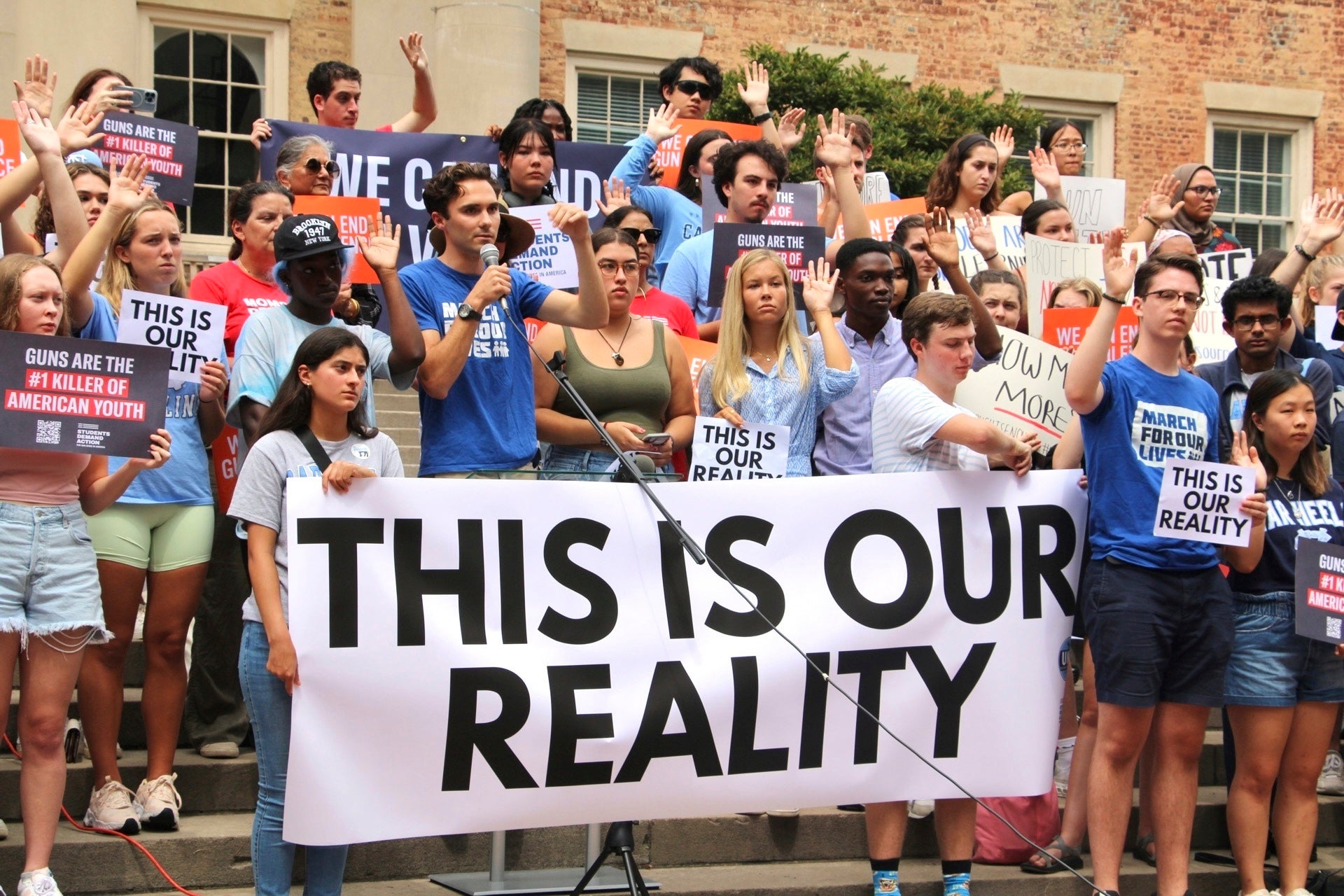 March For Our Lives co-founder David Hogg speaks at a gun safety rally