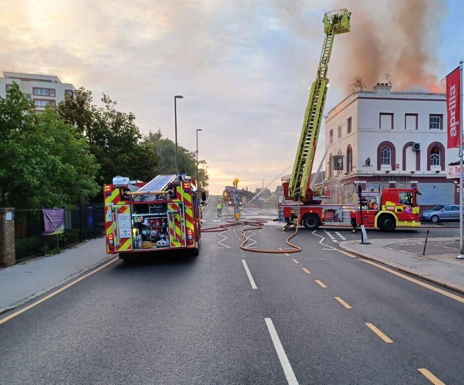 The scene at the former Windmill pub