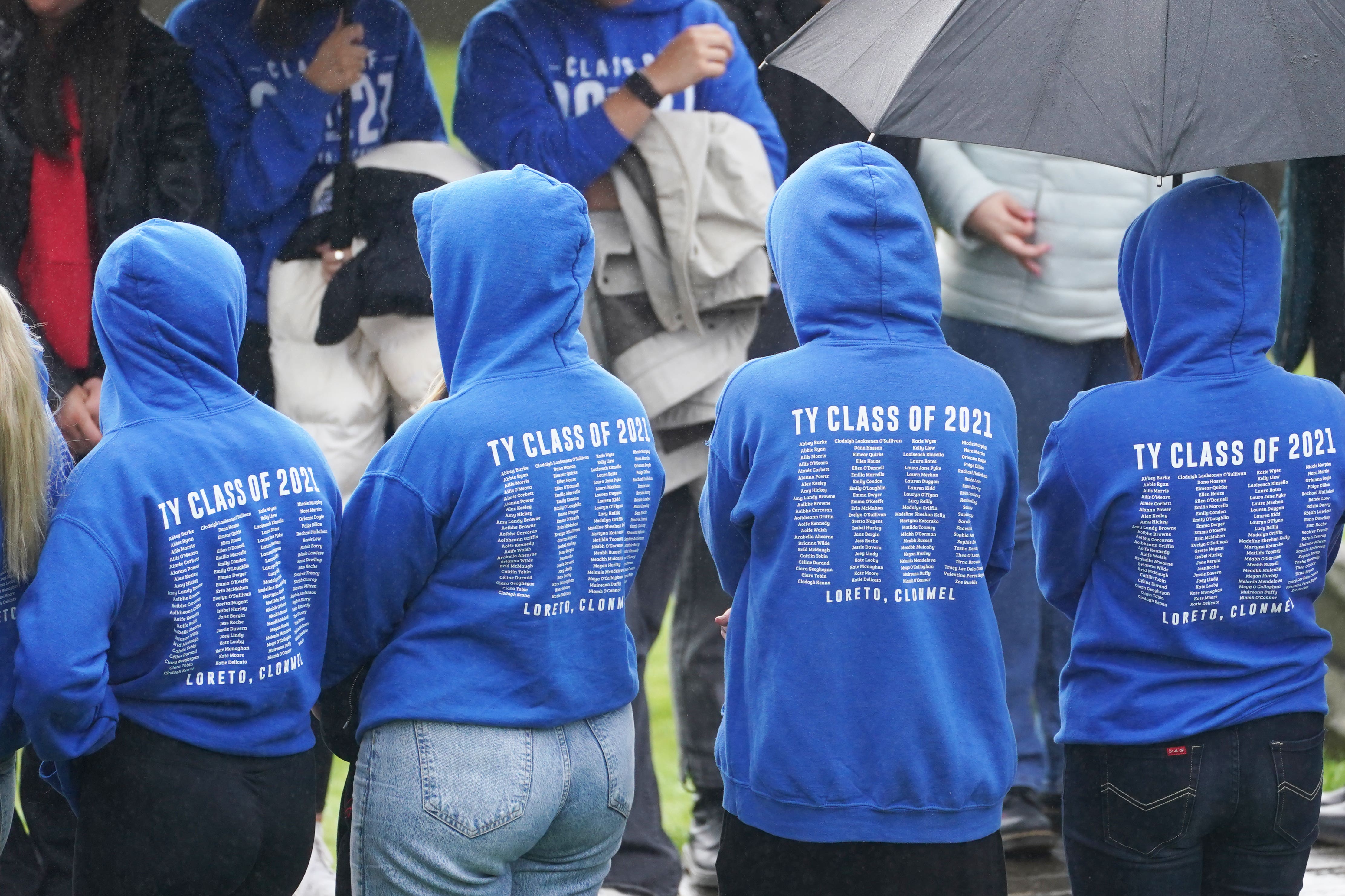 Former students of Loreto Secondary School attend the funeral of Nicole Murphy at St John the Baptist Church in Kilcash, near Clonmel (Brian Lawless/PA)