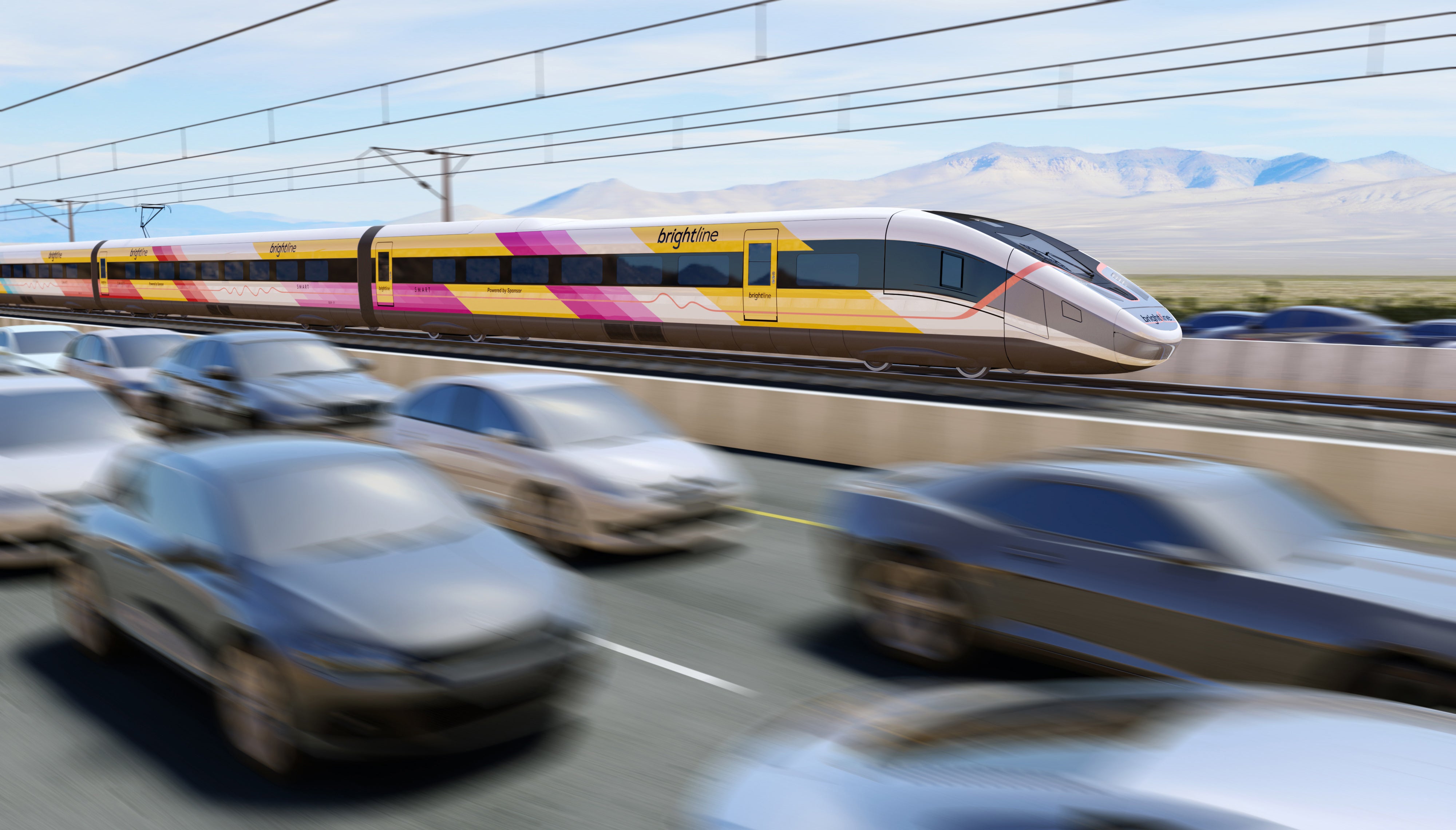 The Brightline West project calls for trains traveling up to 186mph in the median of Interstate 15 between Las Vegas and Southern California