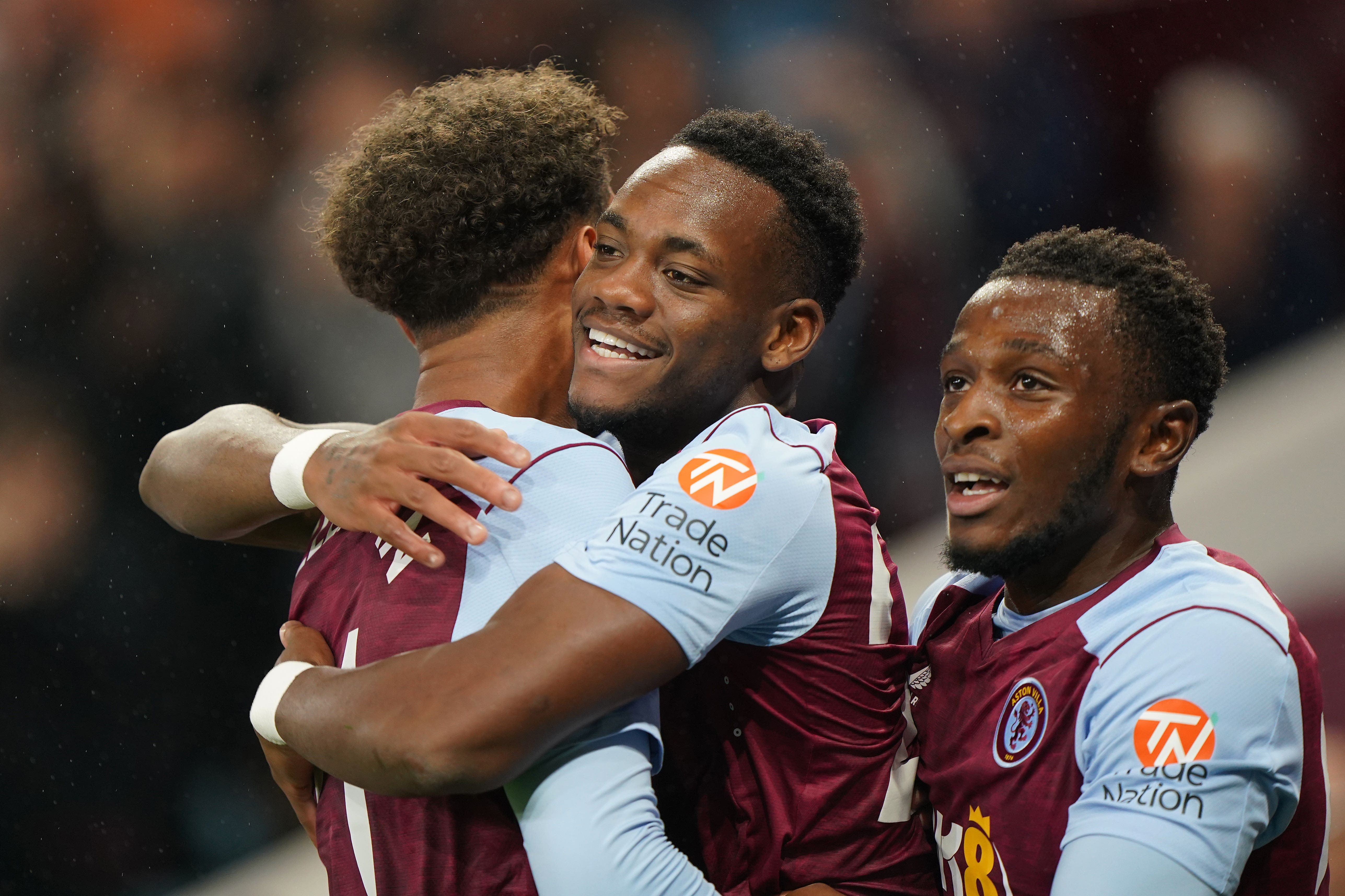 Jhon Duran (centre) opened the scoring for Aston Villa (Joe Giddens/PA)