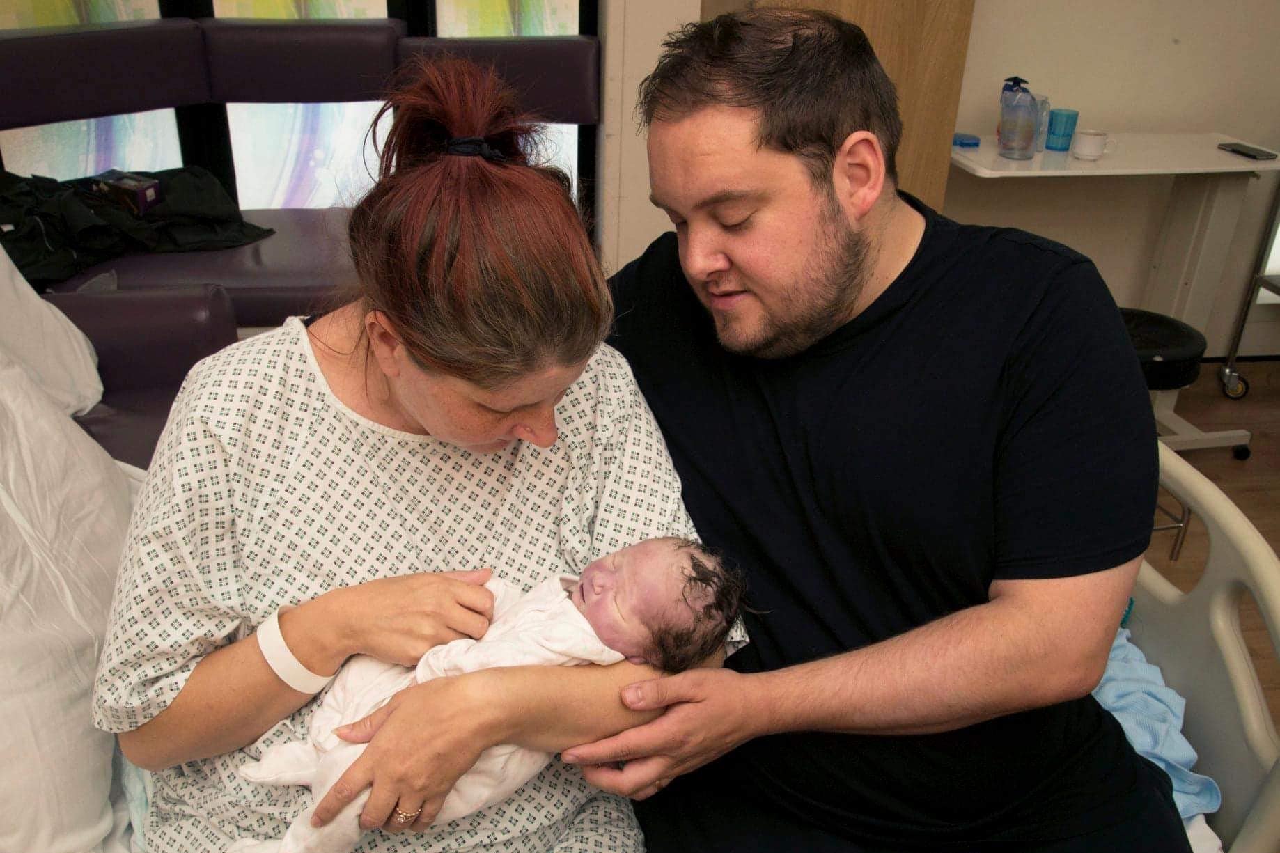 Sarah and Gary Andrews holding their daughter, Wynter, who died 23 minutes after being born (Sarah and Gary Andrews/PA)