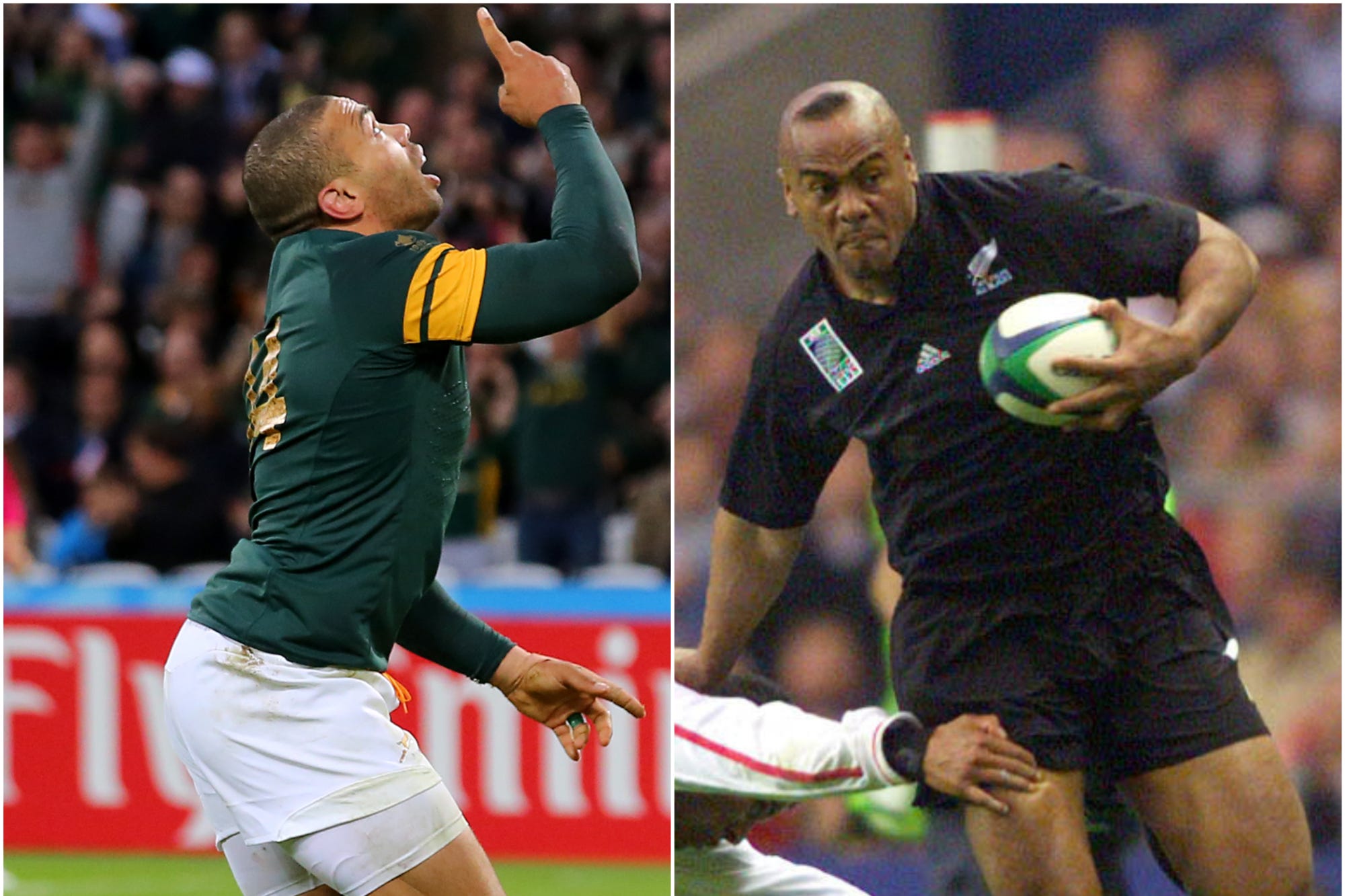 Bryan Habana, left, and Jonah Lomu share the World Cup try-scoring record (Gareth Fuller/Tom Hevezi/PA)