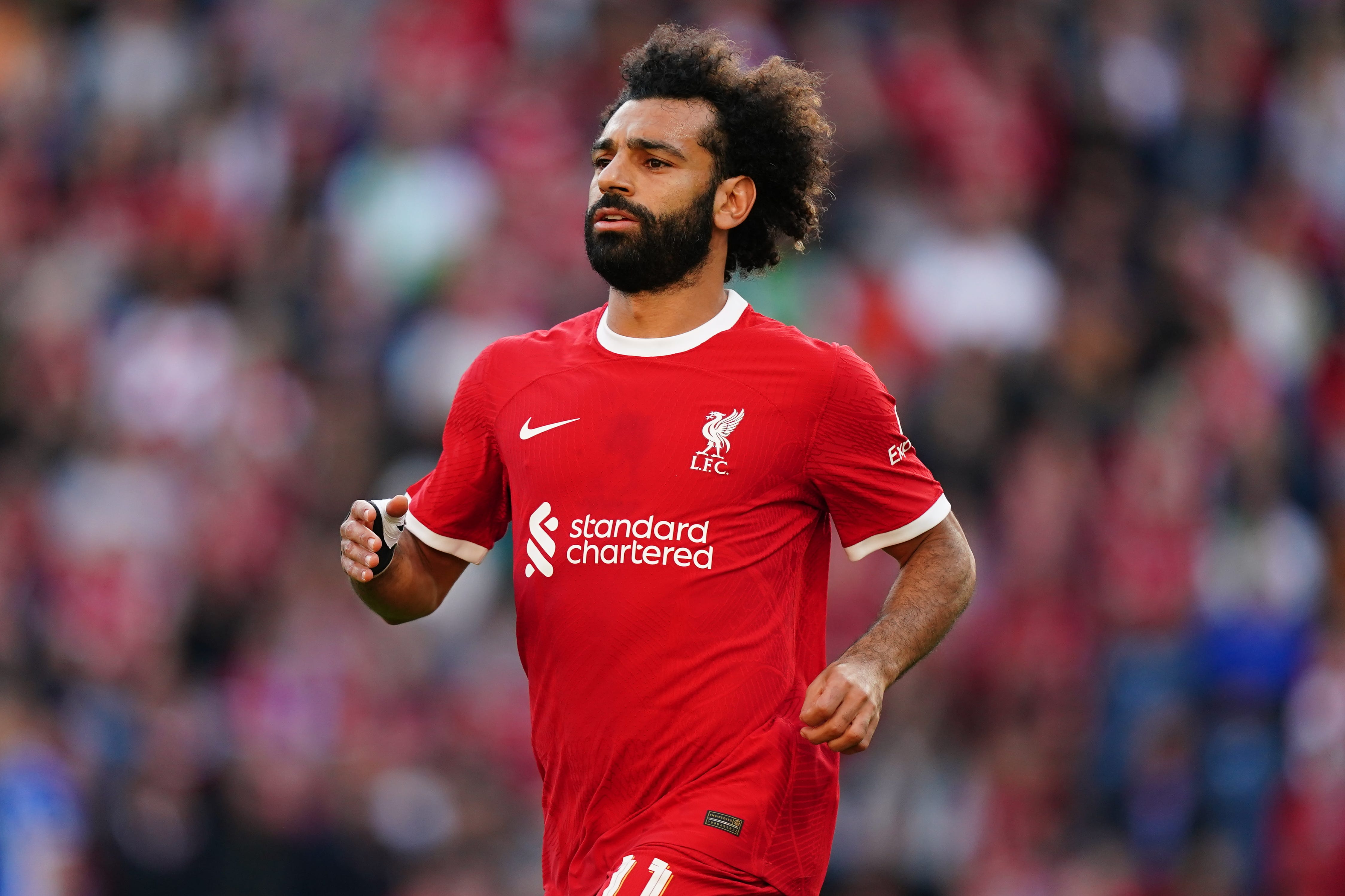 Liverpool have rejected a £150m bid for Mohamed Salah from Al-Ittihad (Mike Egerton/PA).