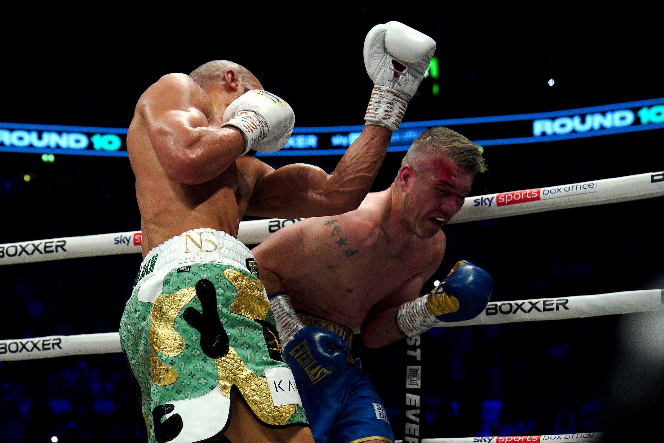 Eubank Jr moments before referee Kevin Parker waved off the bout