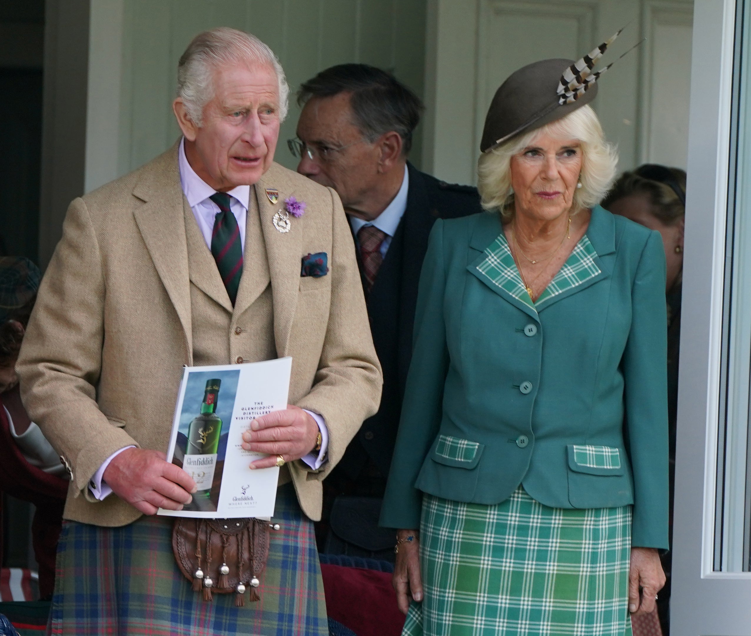 King Charles III and Queen Camilla during the Braemar Gathering highland games