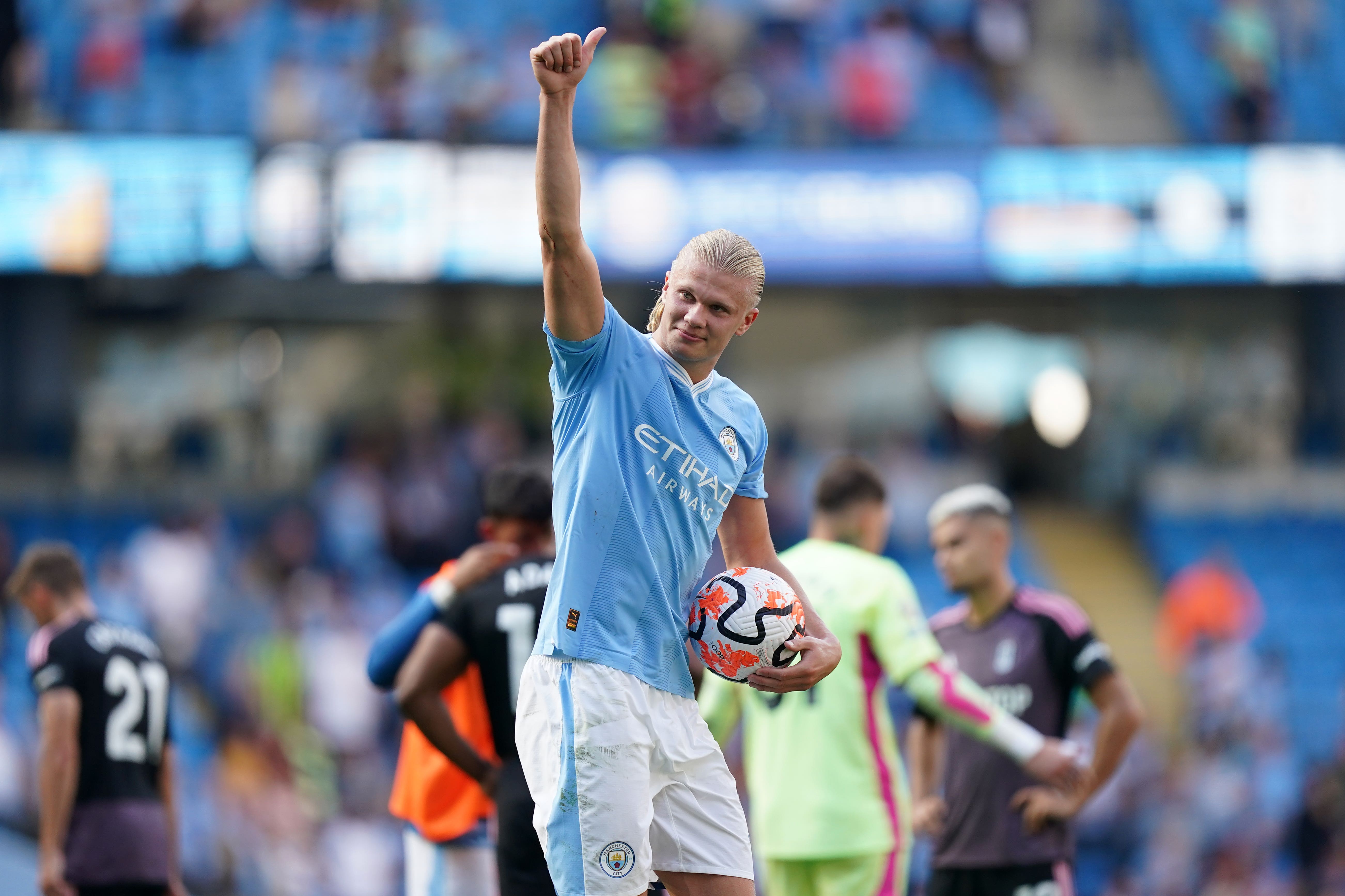 Erling Haaland scored a hat-trick in the convincing win over Fulham