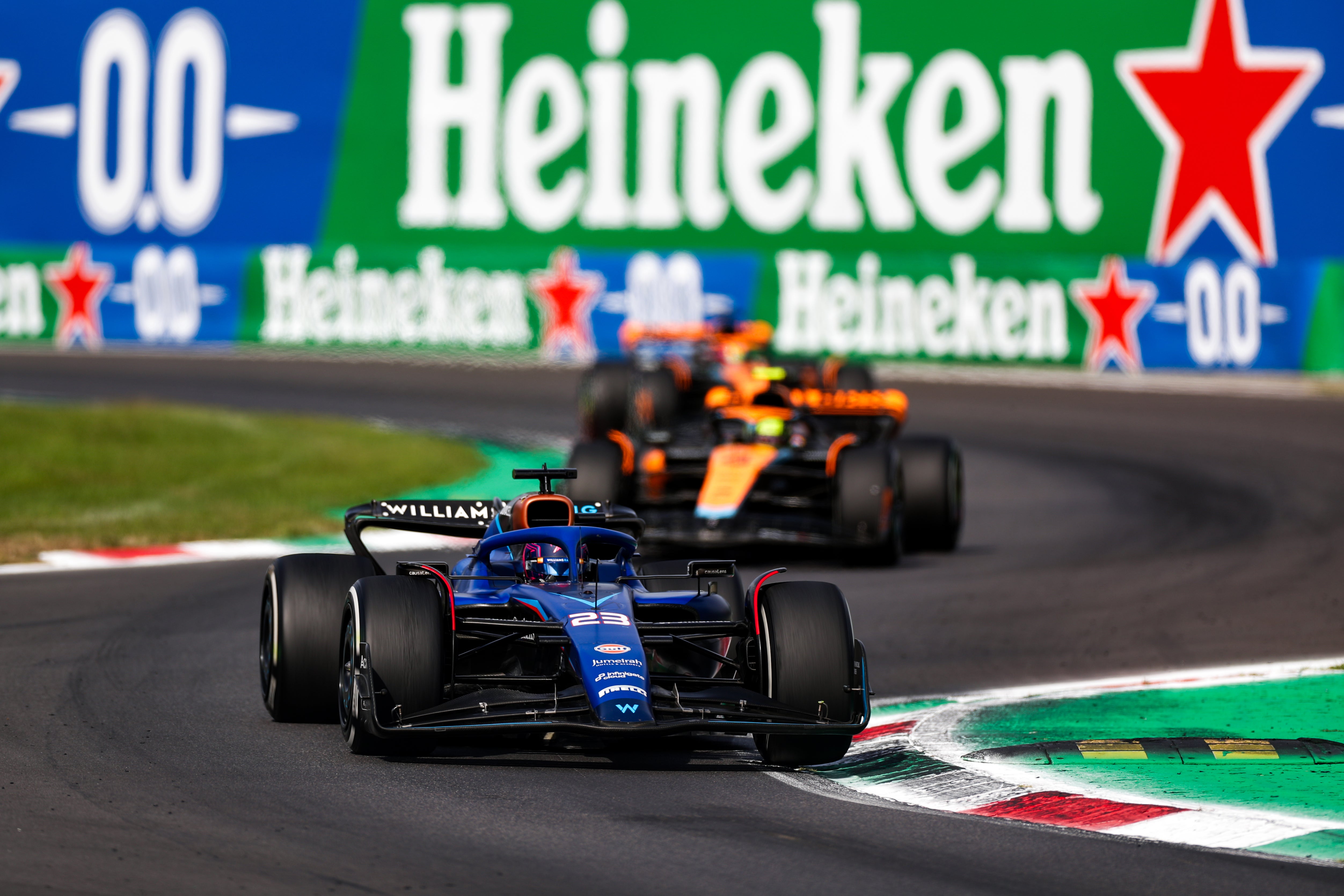 Albon kept the McLaren of Lando Norris behind him at Monza on Sunday