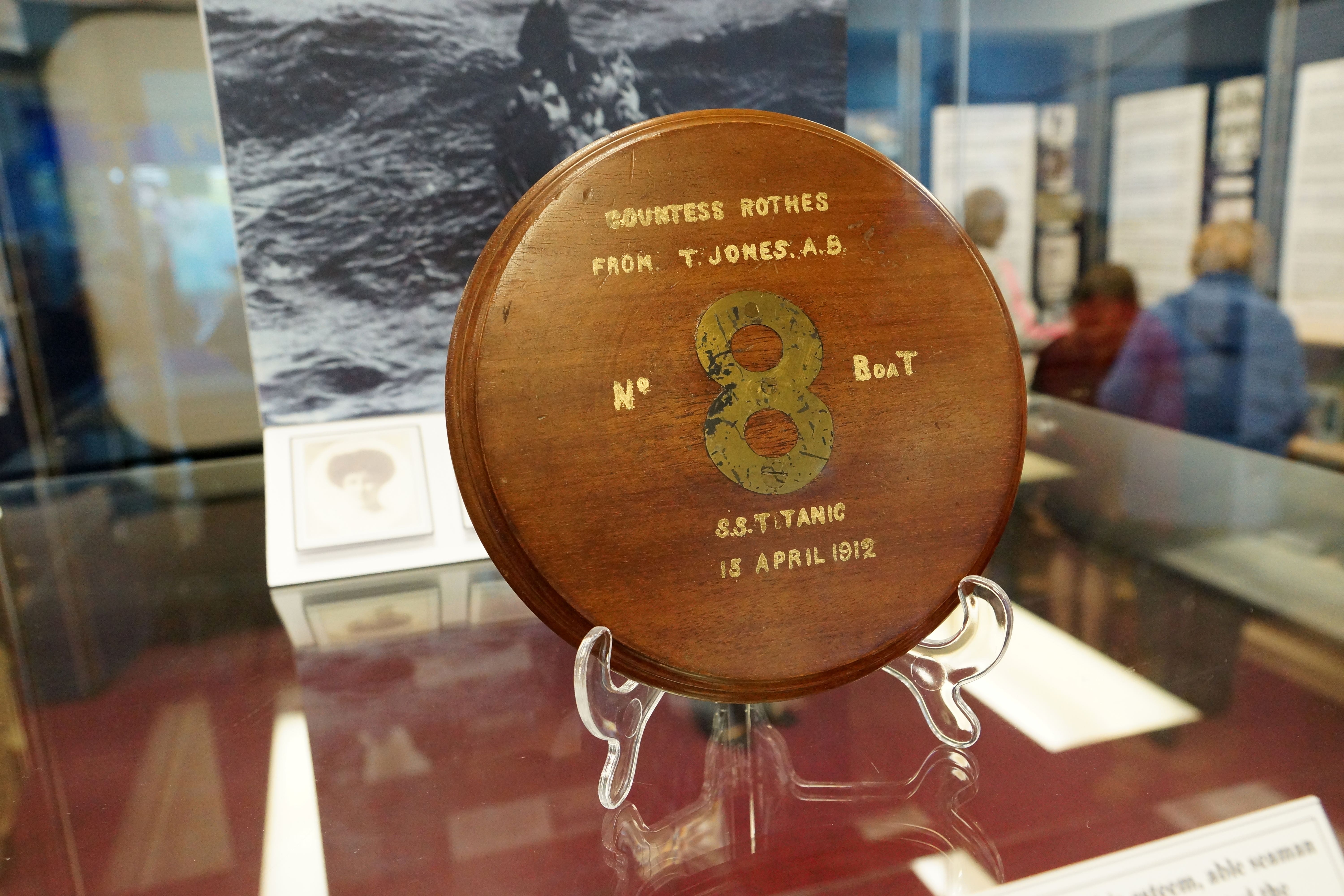 A number plate which was part of a lifeboat used to rescue Titanic survivors. (Glenrothes and Area Heritage Centre/PA)