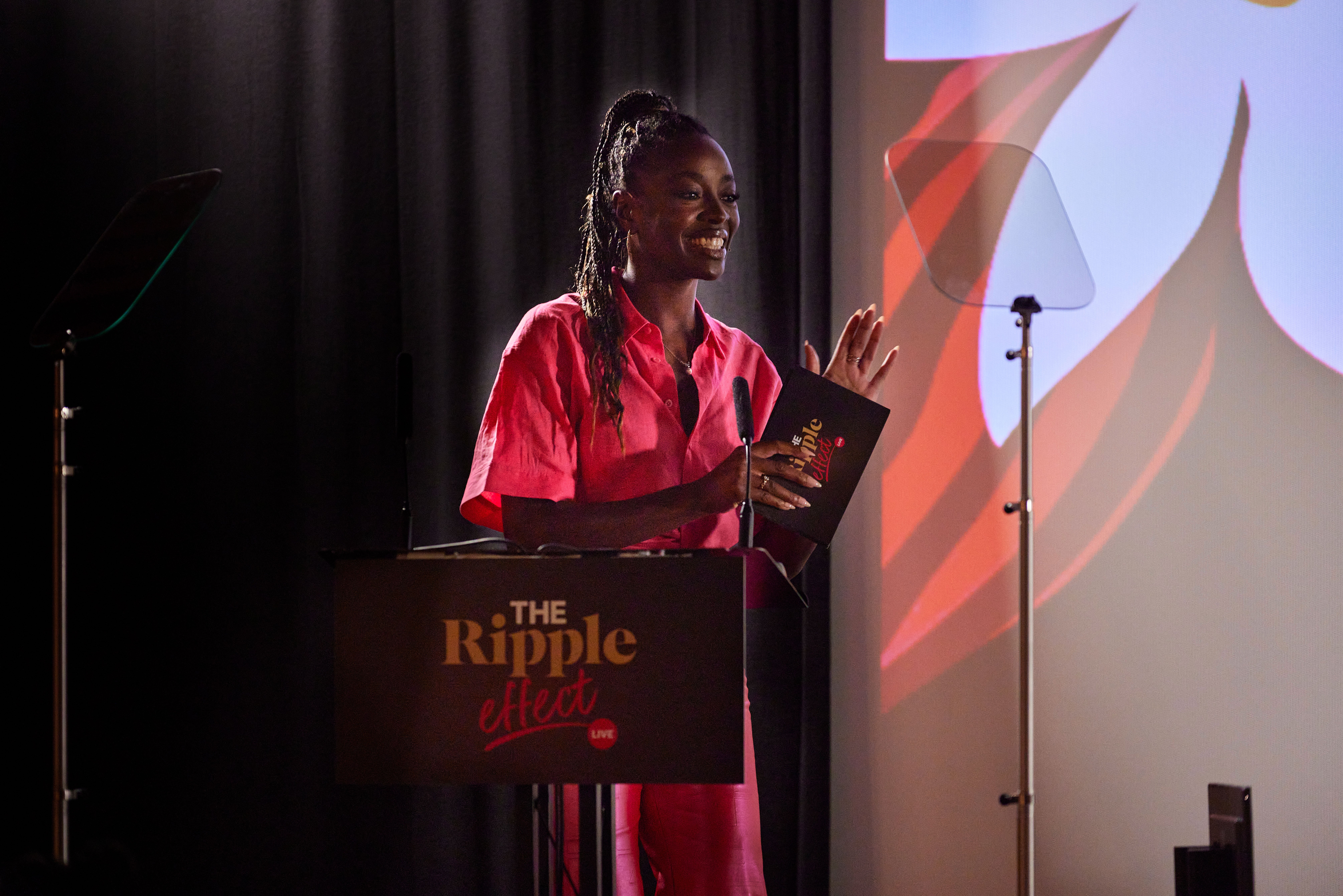 Event host AJ Odudu brought her natural warmth, energy and empathy to the event