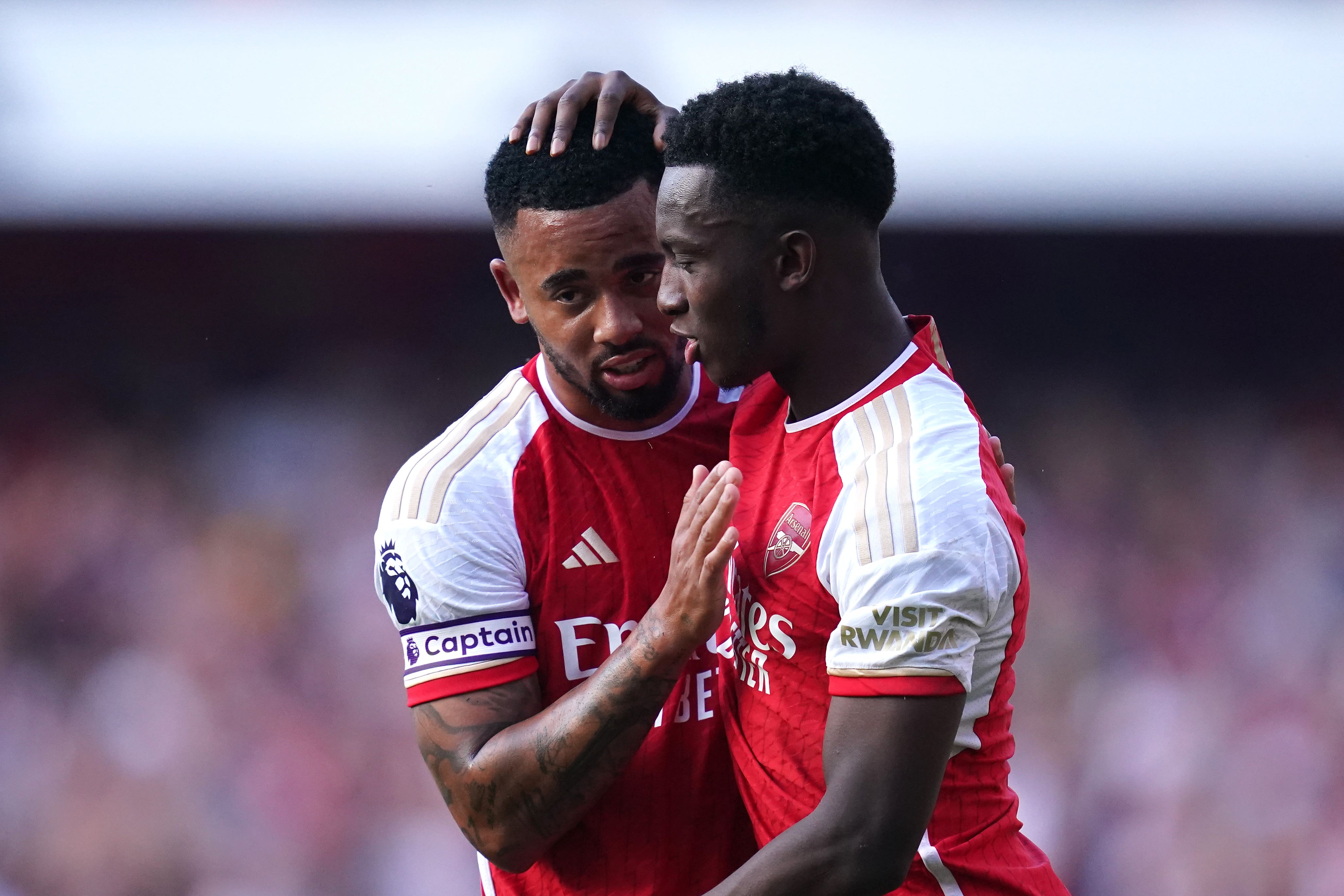 Gabriel Jesus (left) was back on the scoresheet for Arsenal (John Walton/PA)