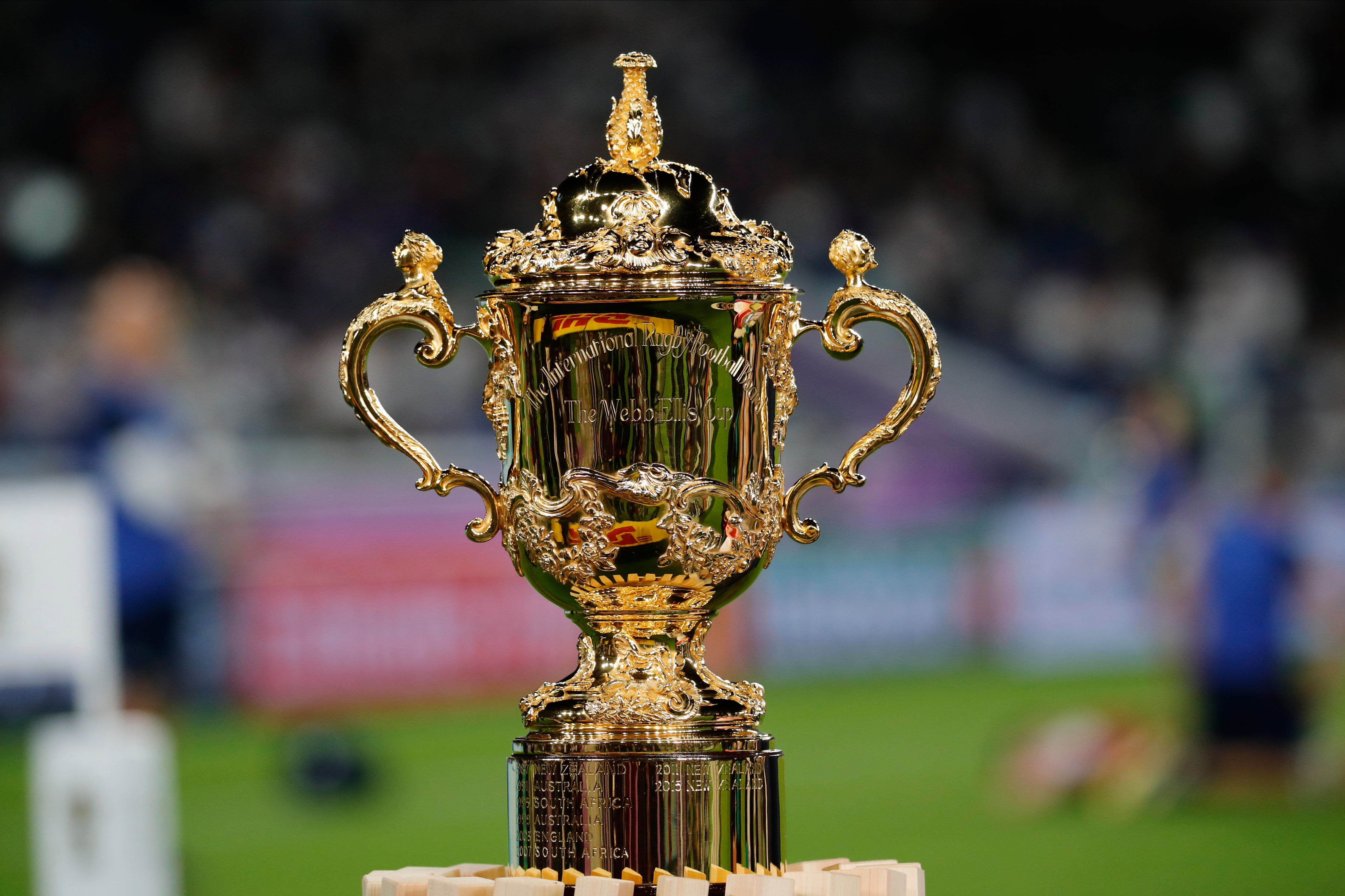 <p>South Africa are the current holders of the Webb Ellis Trophy</p>