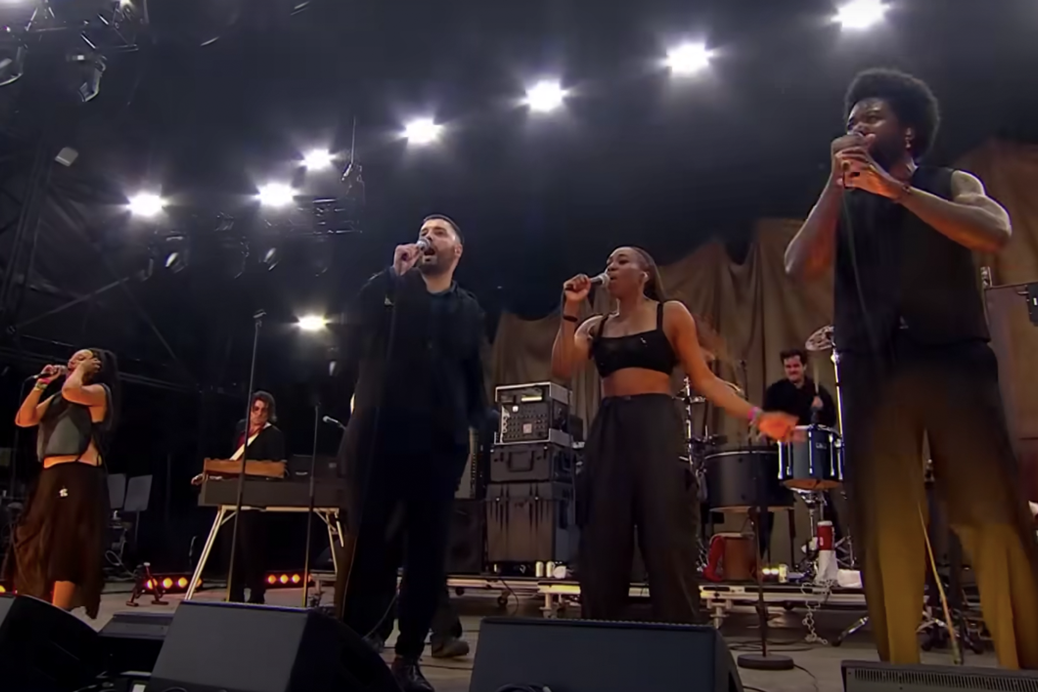 Young Fathers perform at Glastonbury 2023