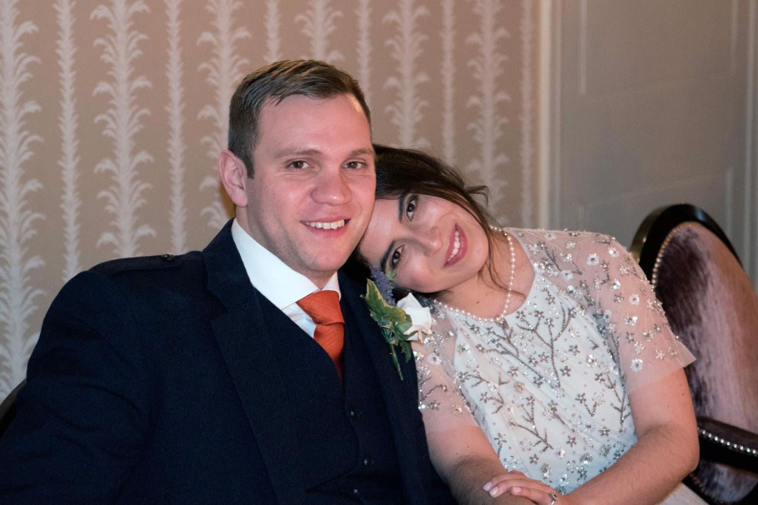 Matthew Hedges with his wife Daniela Tejada (Daniela Tejada/ PA)