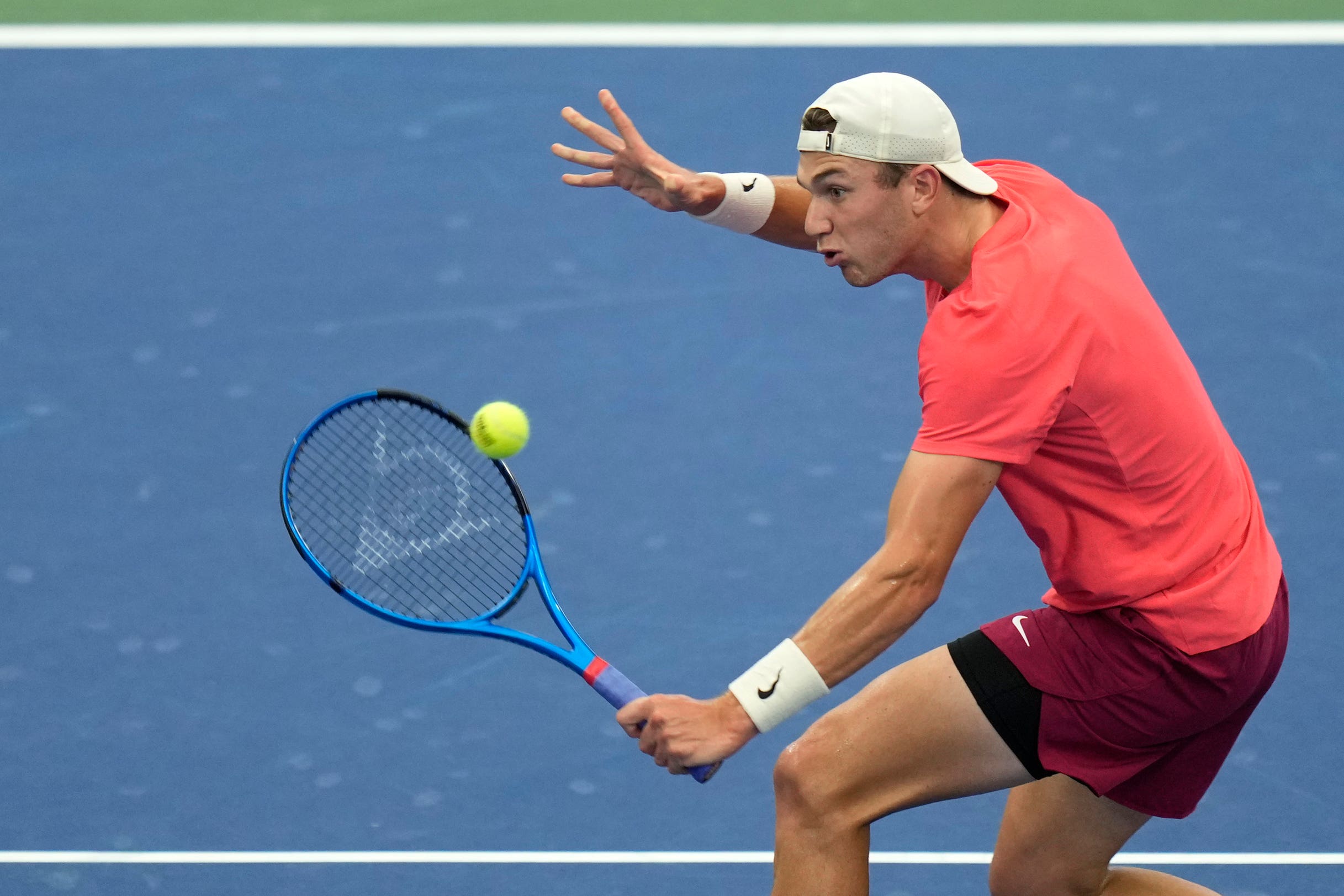 Jack Draper returns to Andrey Rublev (Seth Wenig/AP)