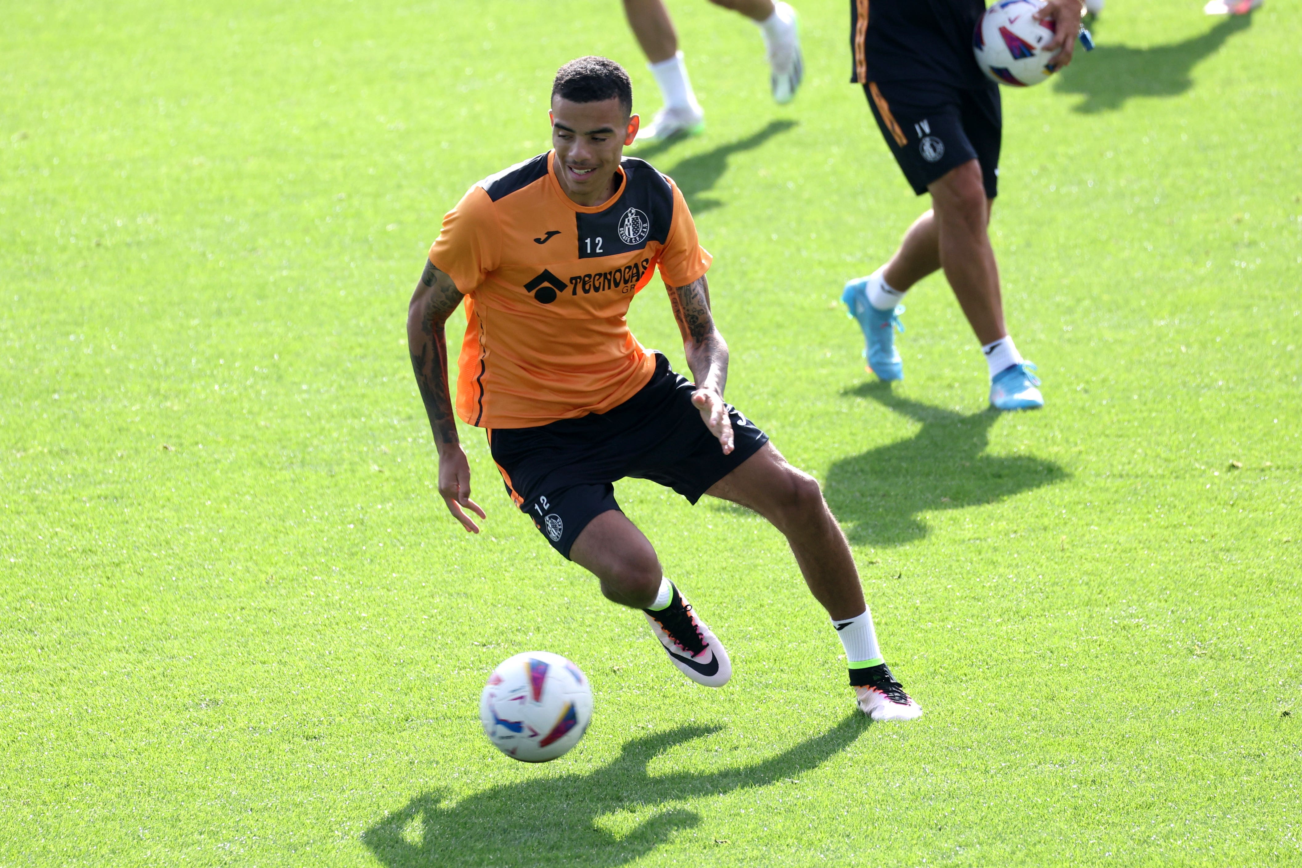 Mason Greenwood in training at Getafe for the first time