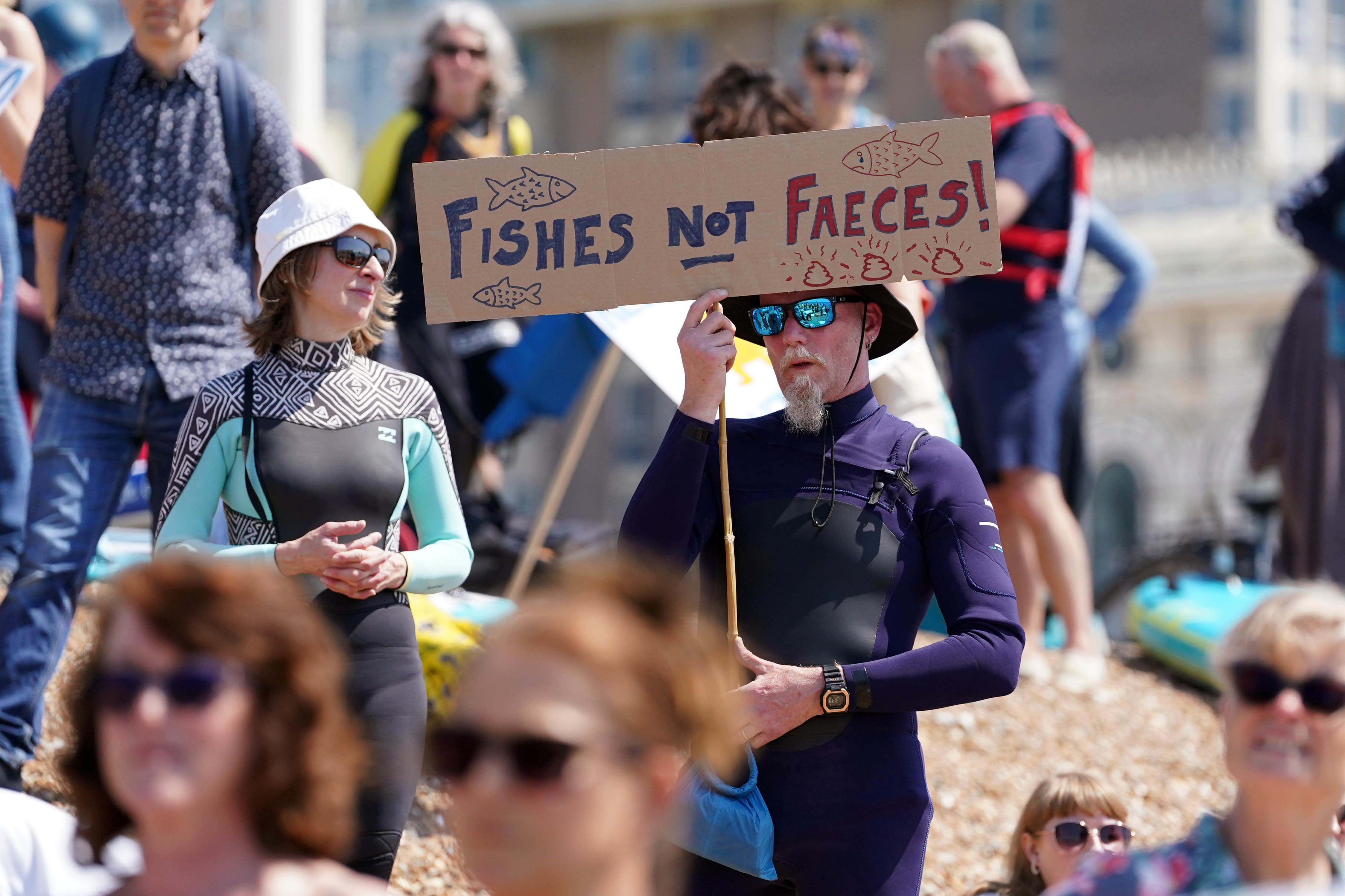 Protests against sewage overspill have been widespread