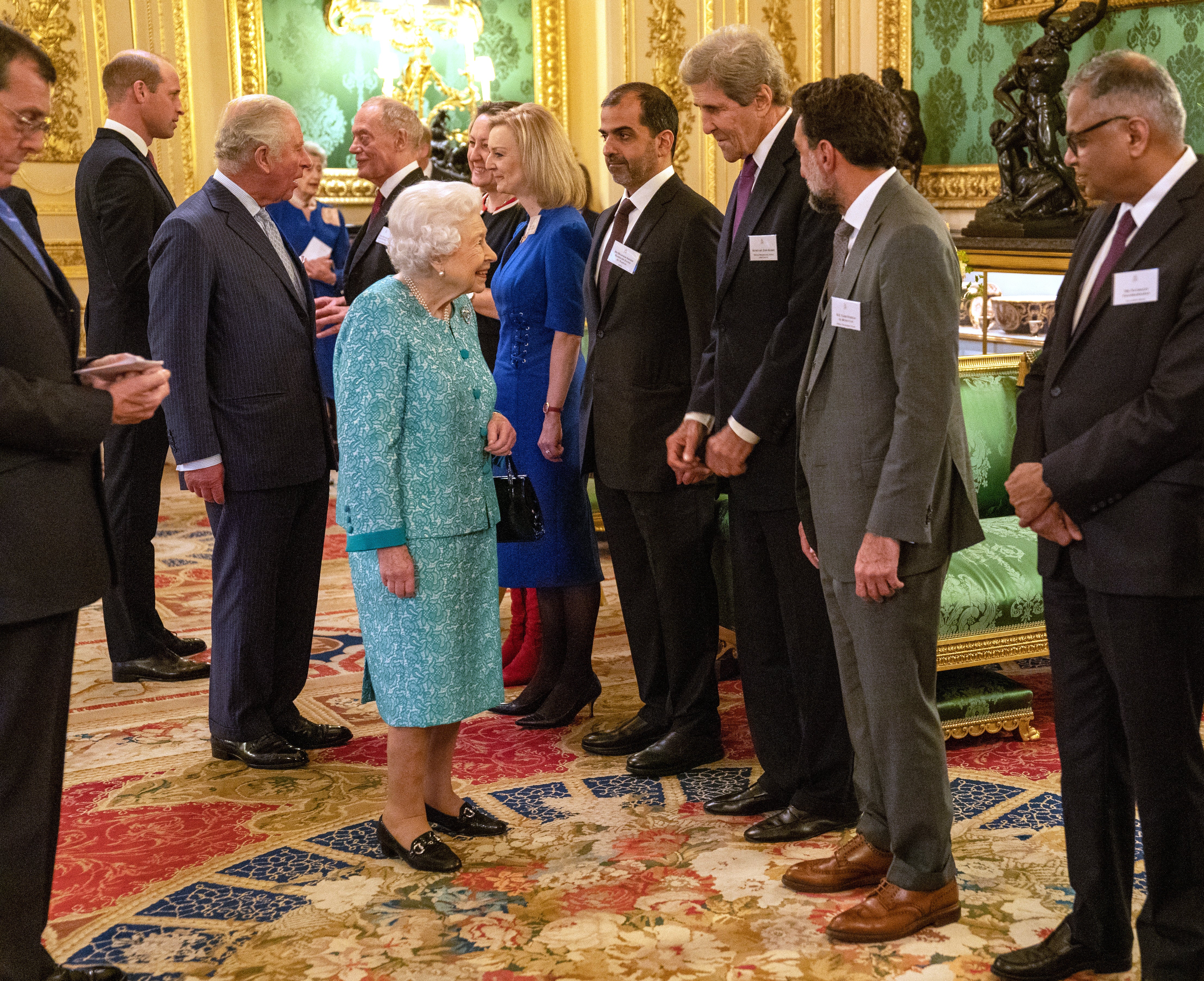 Queen Elizabeth II greeting foreign leaders in October 2021