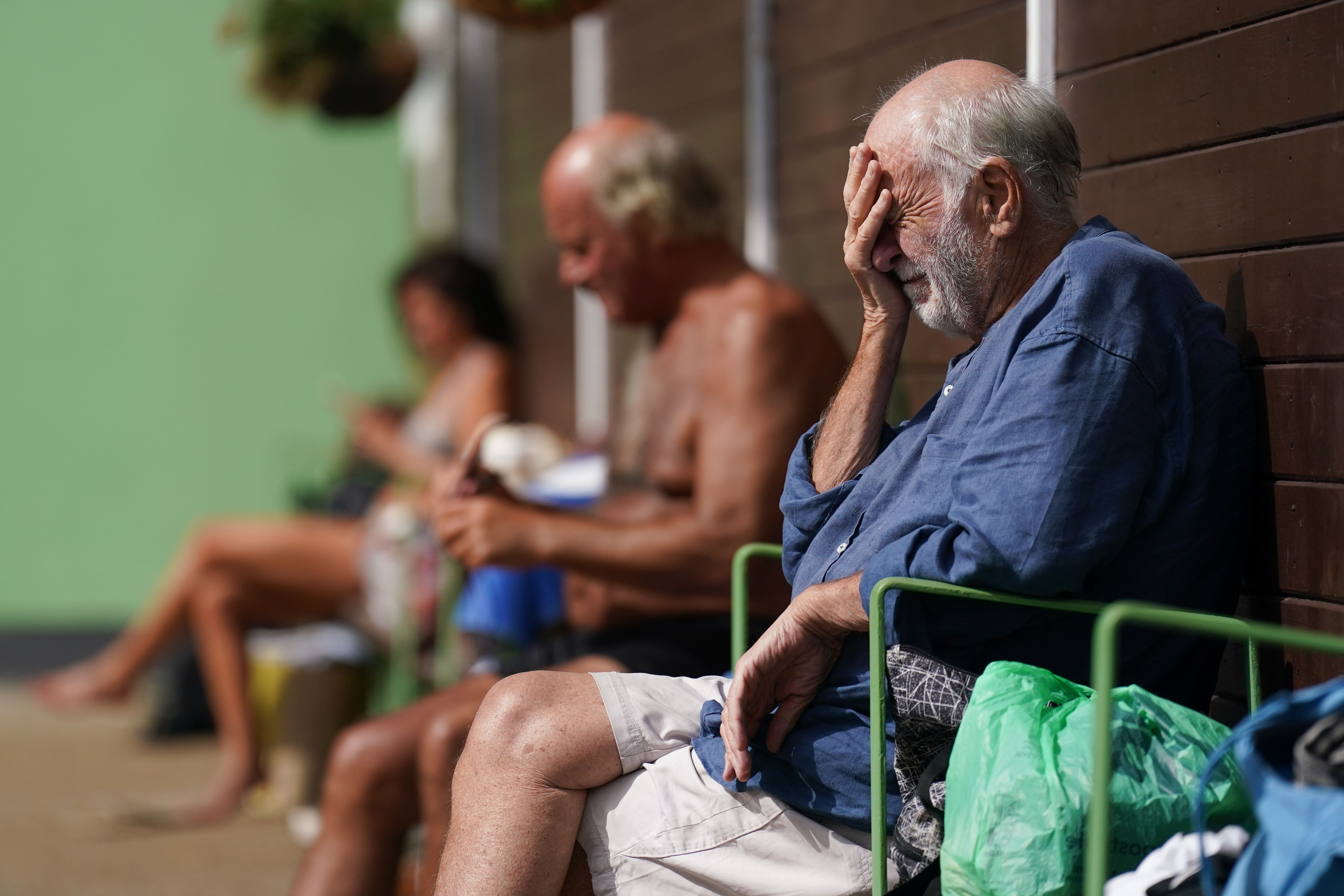 People baking in the hot September weather