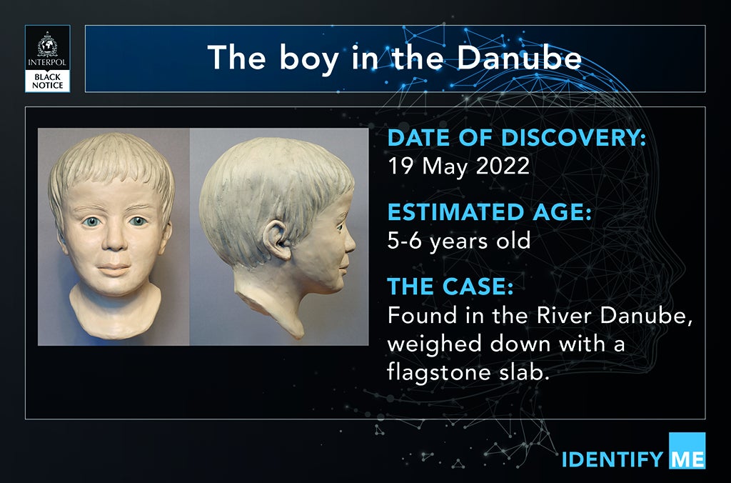 Interpol have issued an appeal with a facial reconstruction of the young boy