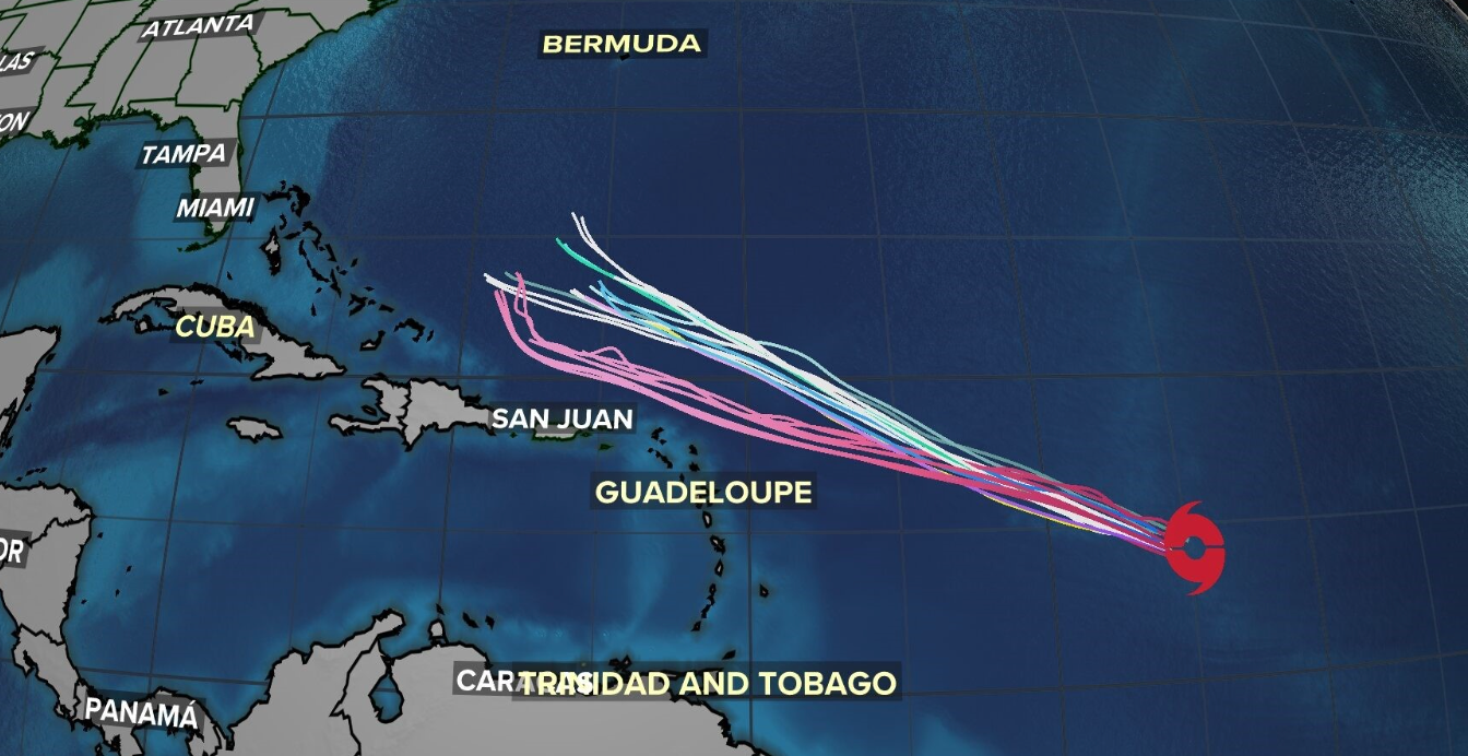 The ‘spaghetti models’ for Hurricane Lee