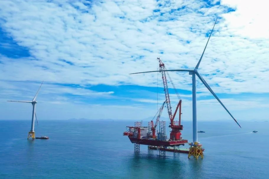 The Goldwind GWH252-16MW, installed at an offshore wind farm in Fujian Province, China, is the world’s biggest wind turbine