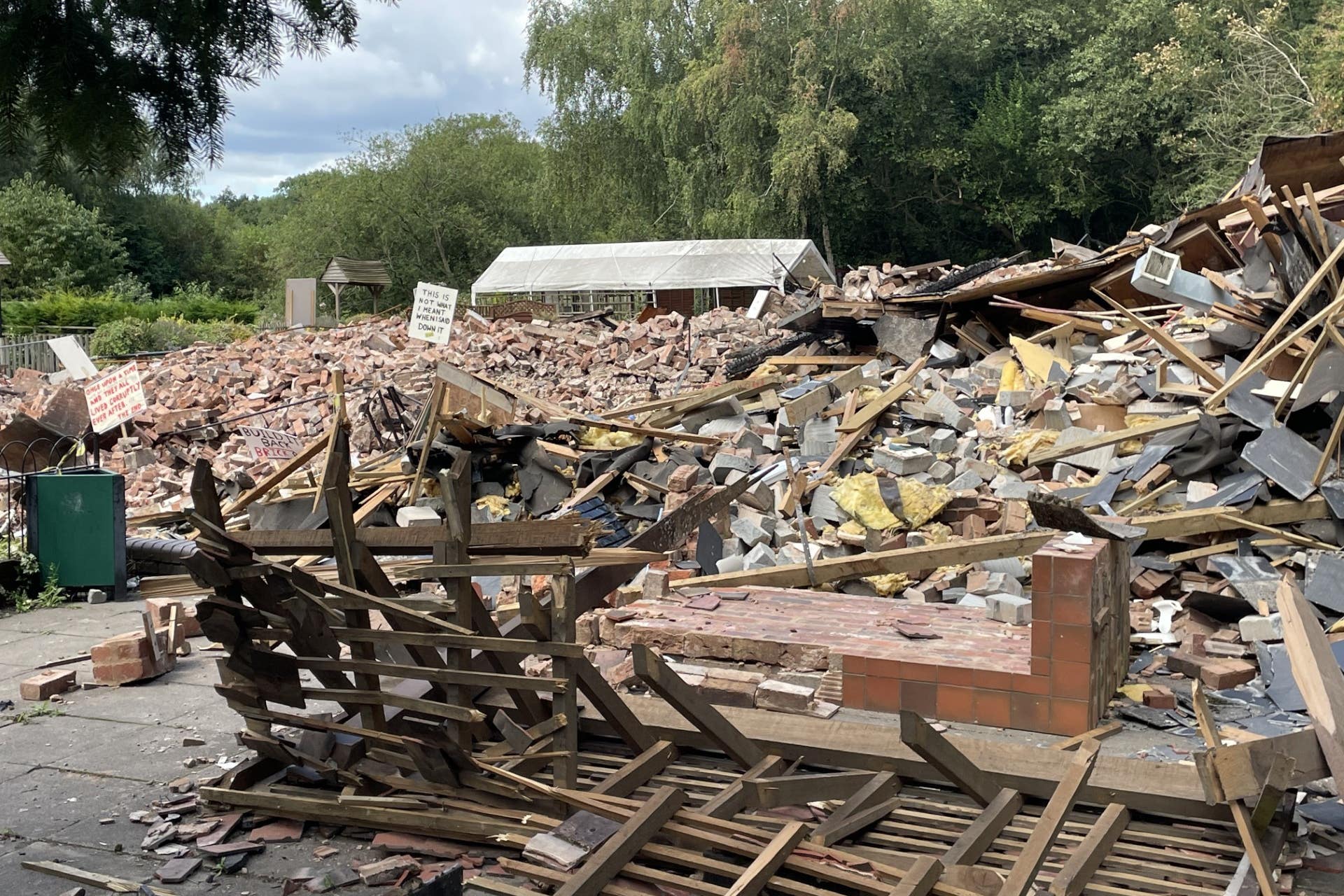 The demolished Crooked House pub near Dudley, West Midlands (Matthew Cooper/PA)