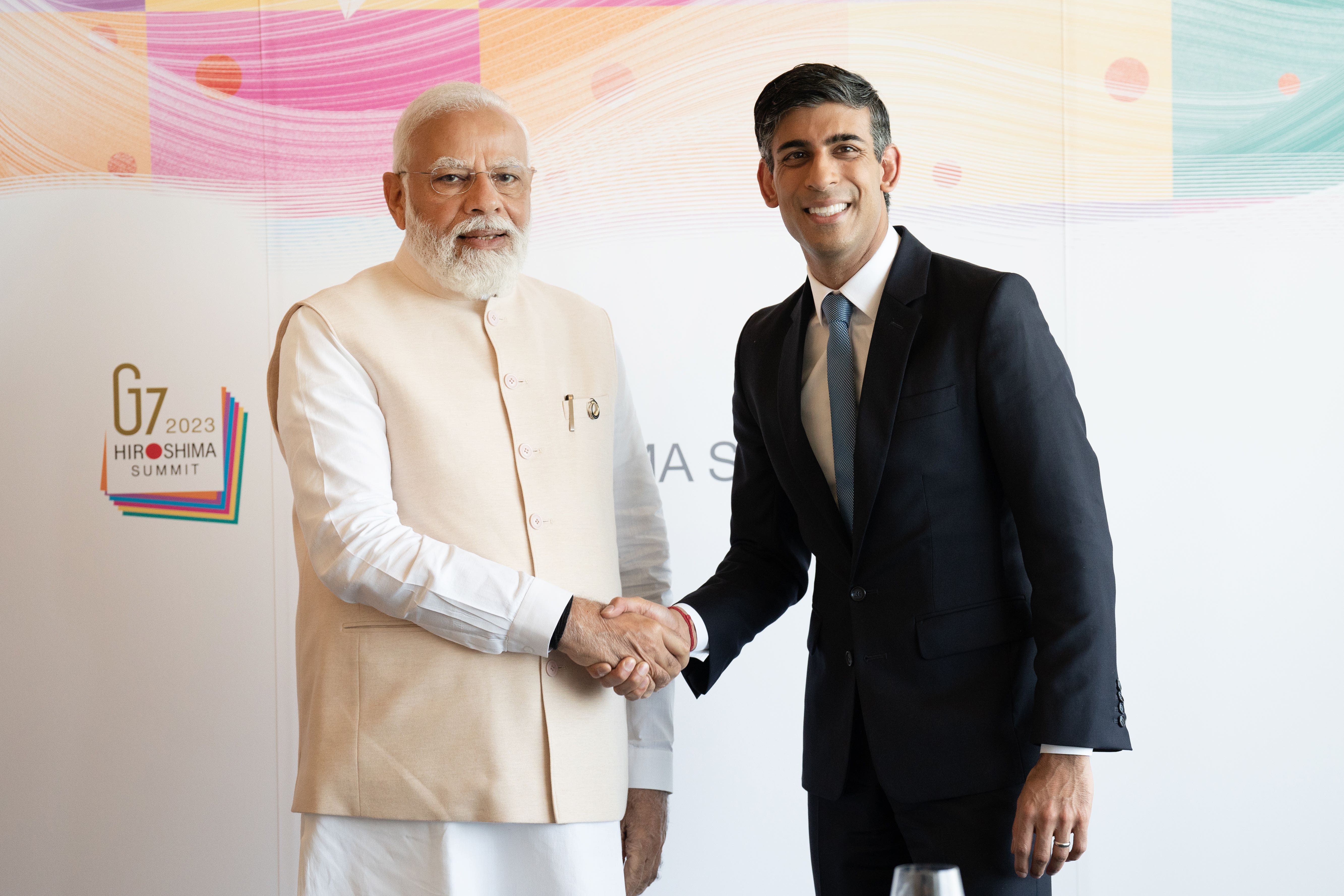 Prime Minister Rishi Sunak met Prime Minister of India Narendra Modi during the G7 Summit in Hiroshima earlier this year (Stefan Rousseau/PA)