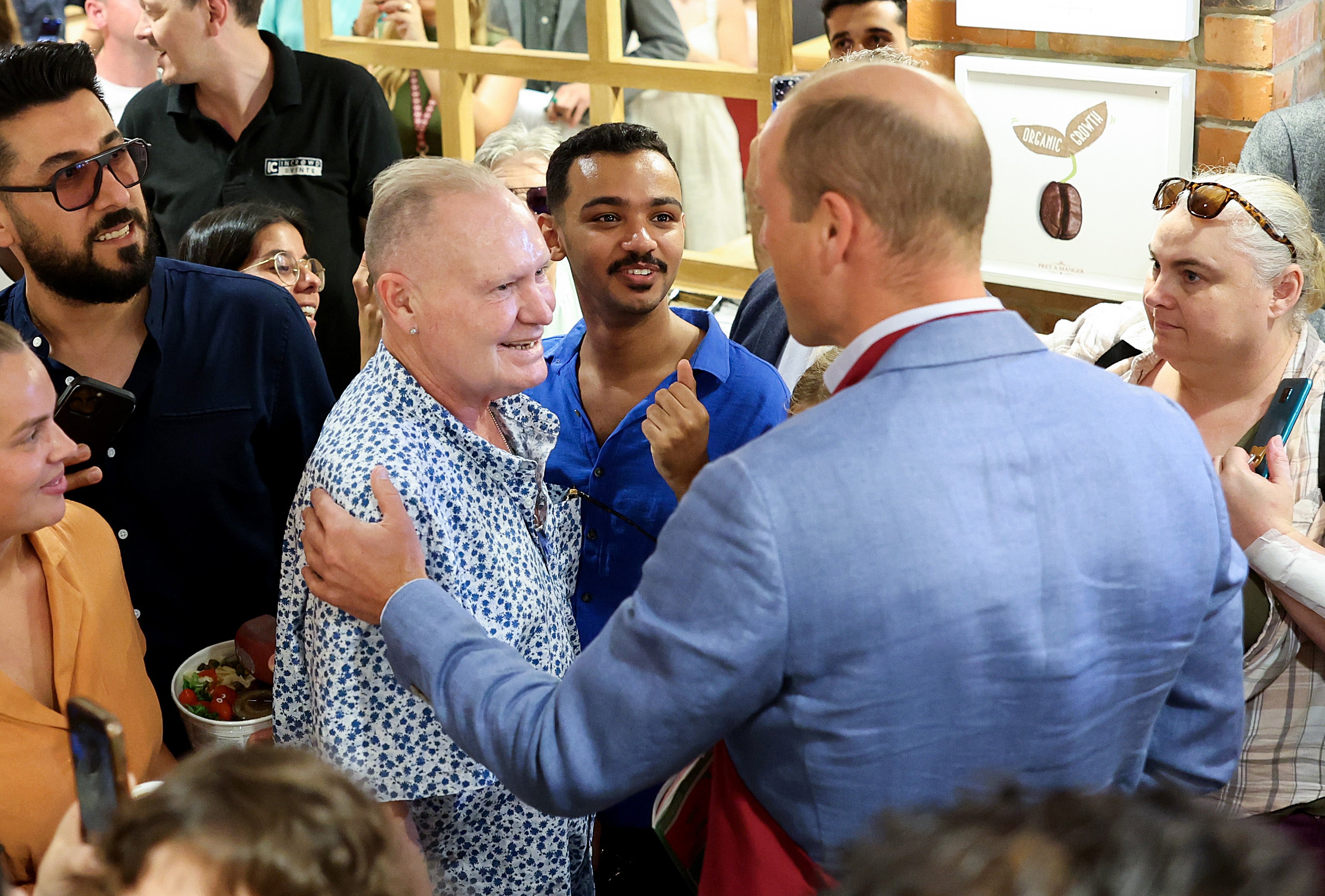 Paul Gascgoine was delighted to meet the Prince of Wales amongst crowds at Pret A Manger Bournemouth