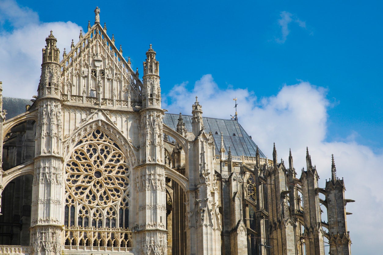 The gothic 13th-century Beauvais Cathedral, located in the northern town of Beauvais, Oise, France