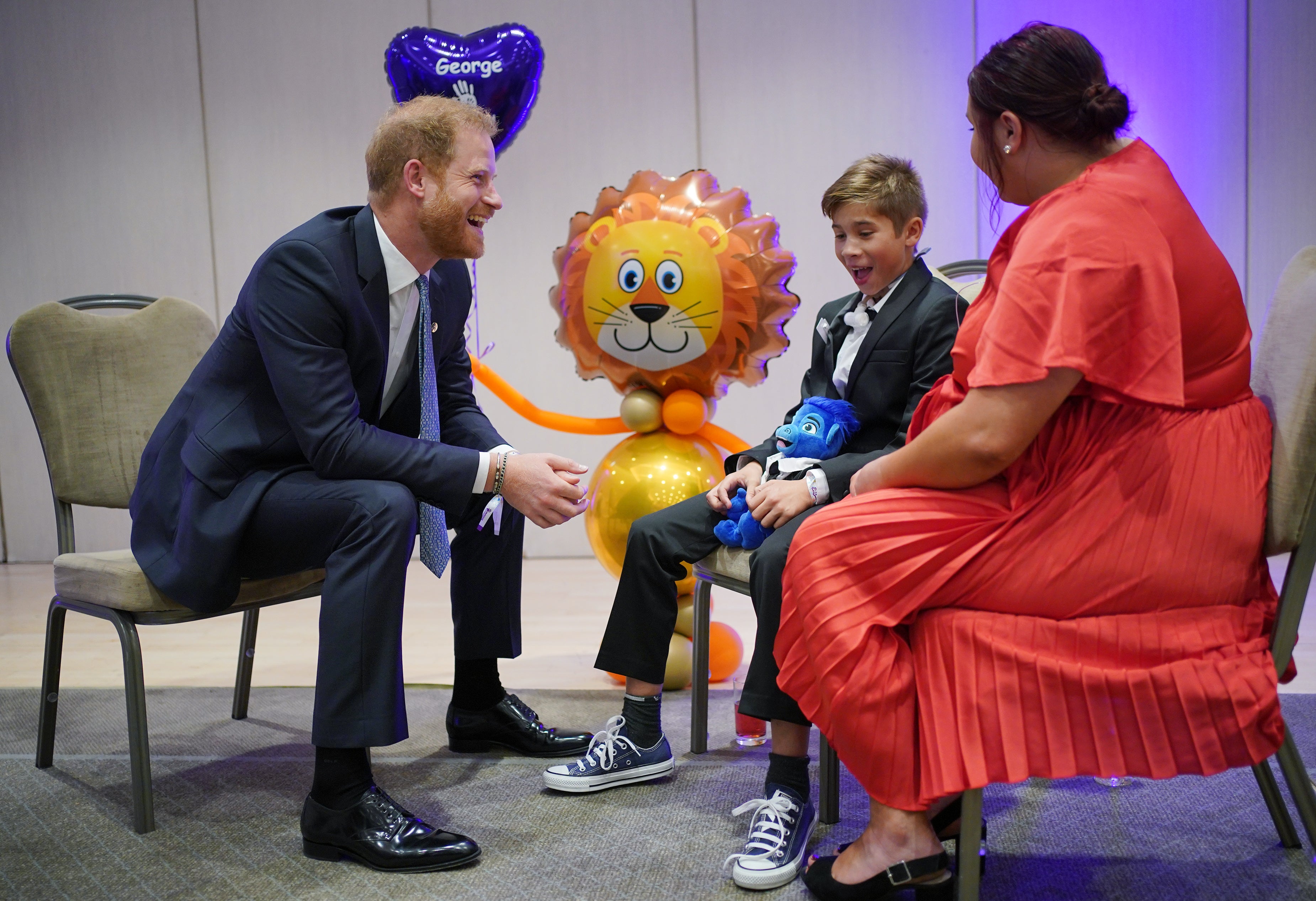 The duke greeted award winner George Hall with a fist bump